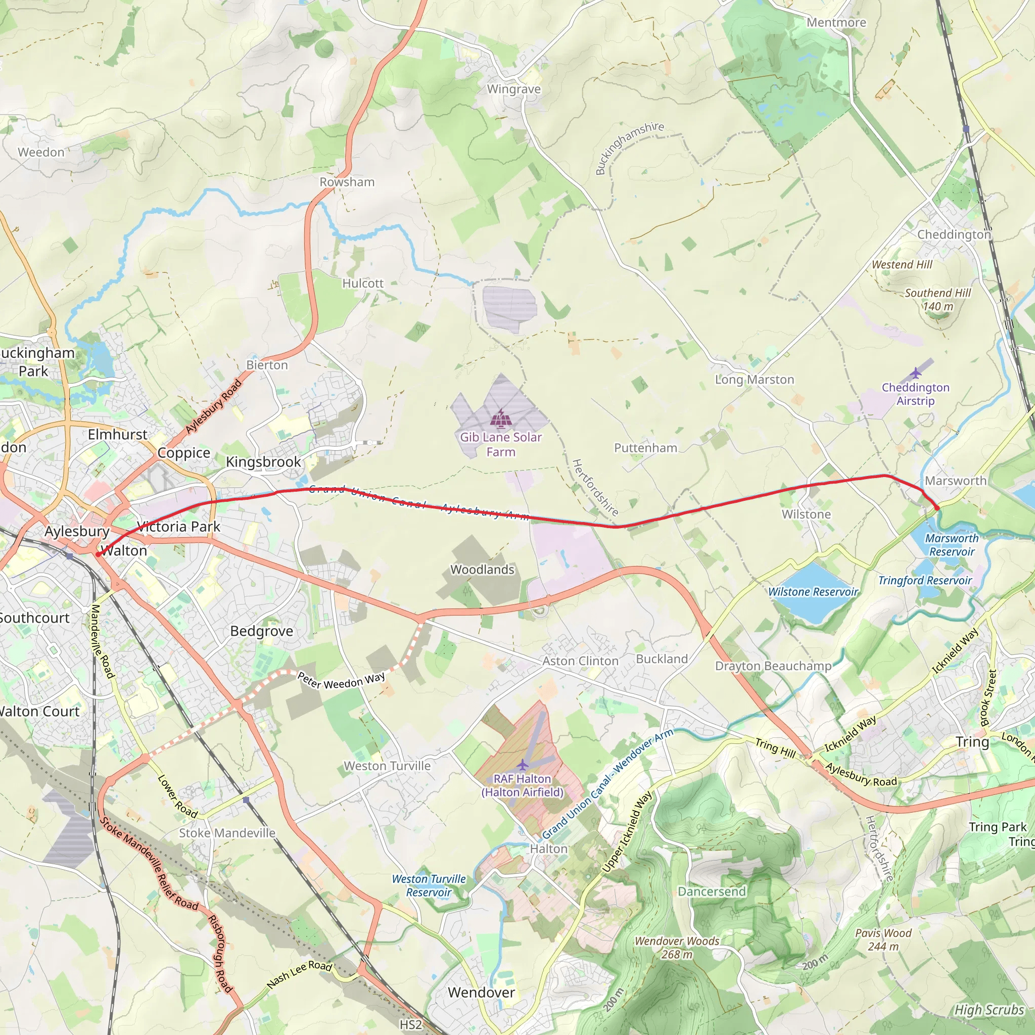 Grand Union Canal Walk - Aylesbury Arm mobile static map