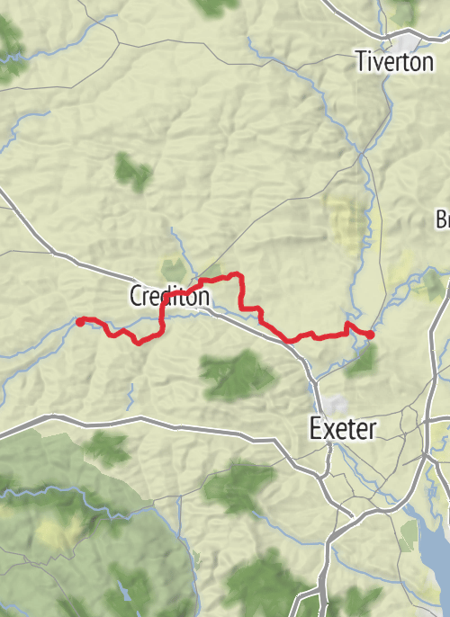 Devon heartland way - Yeoford to Stoke Canon mobile static map