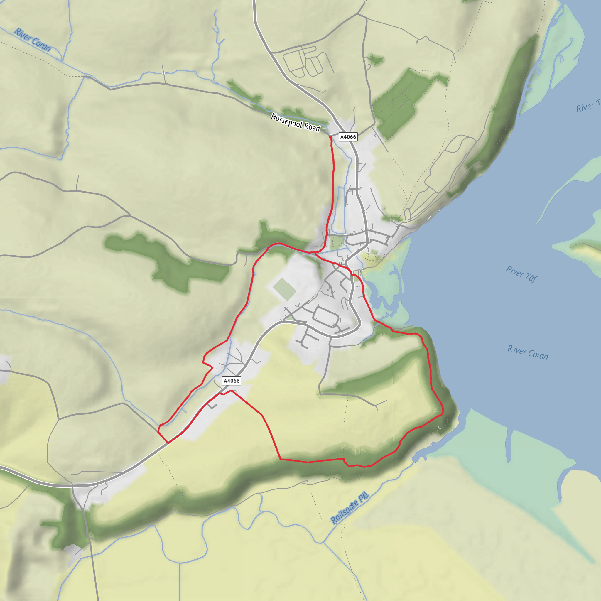 Railsgate Pill, Sir John's Hill and Roche Castle Loop mobile static map