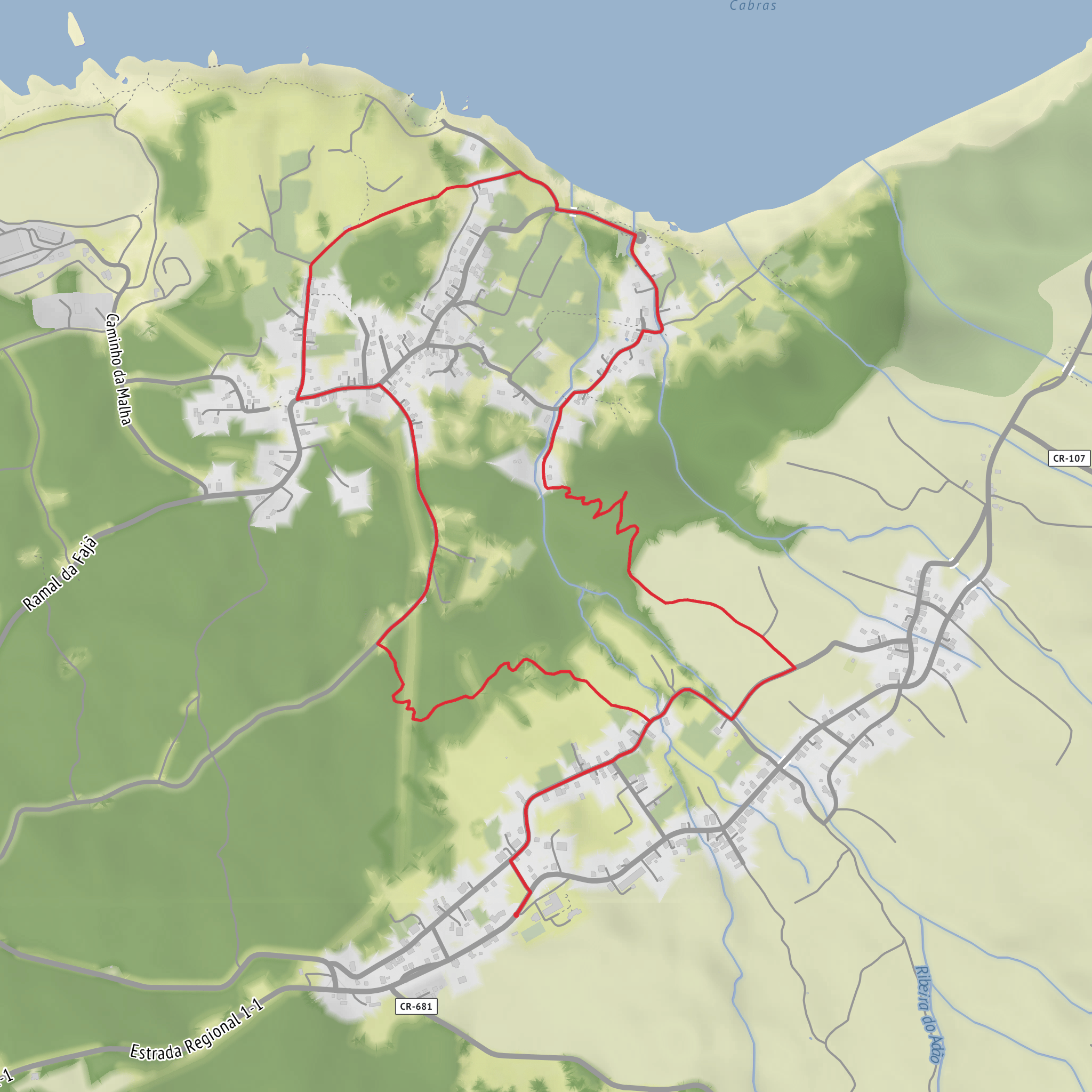 Rocha da Fajã and Baia da Ribeira das Cabras Loop mobile static map