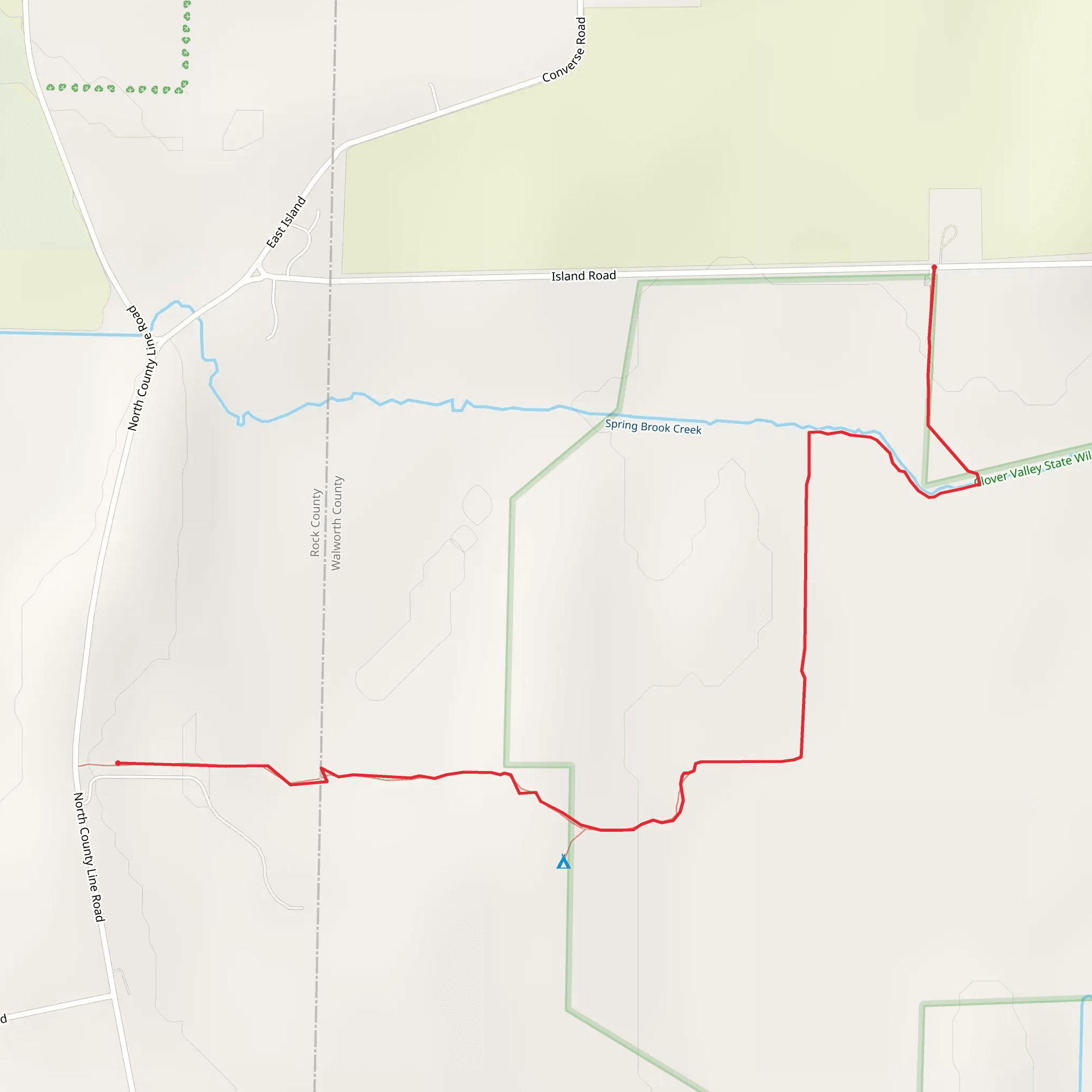 Ice Age Trail from Island Road mobile static map