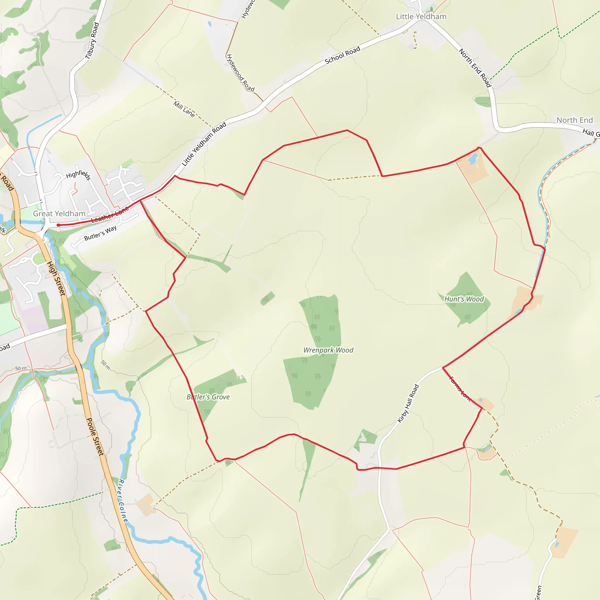 Great Yeldham Loop mobile static map