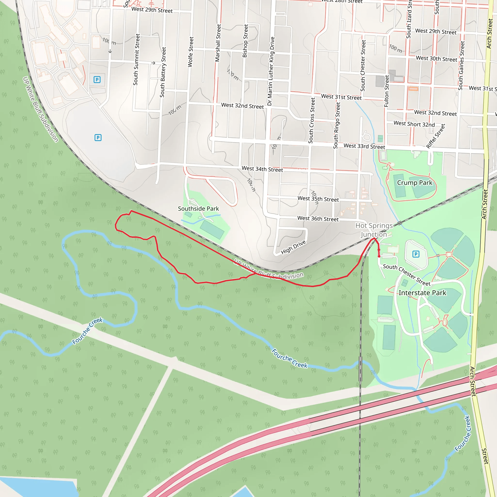 Fourche Creek Loop - Hot Springs Junction mobile static map