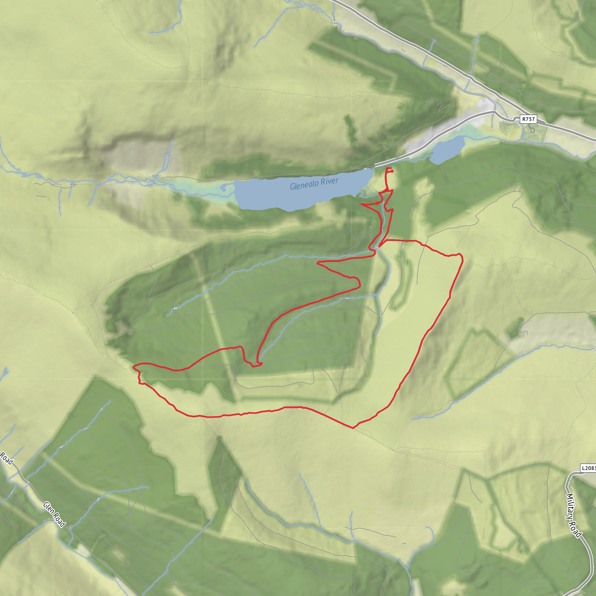 Hike from Knockfadda mobile static map
