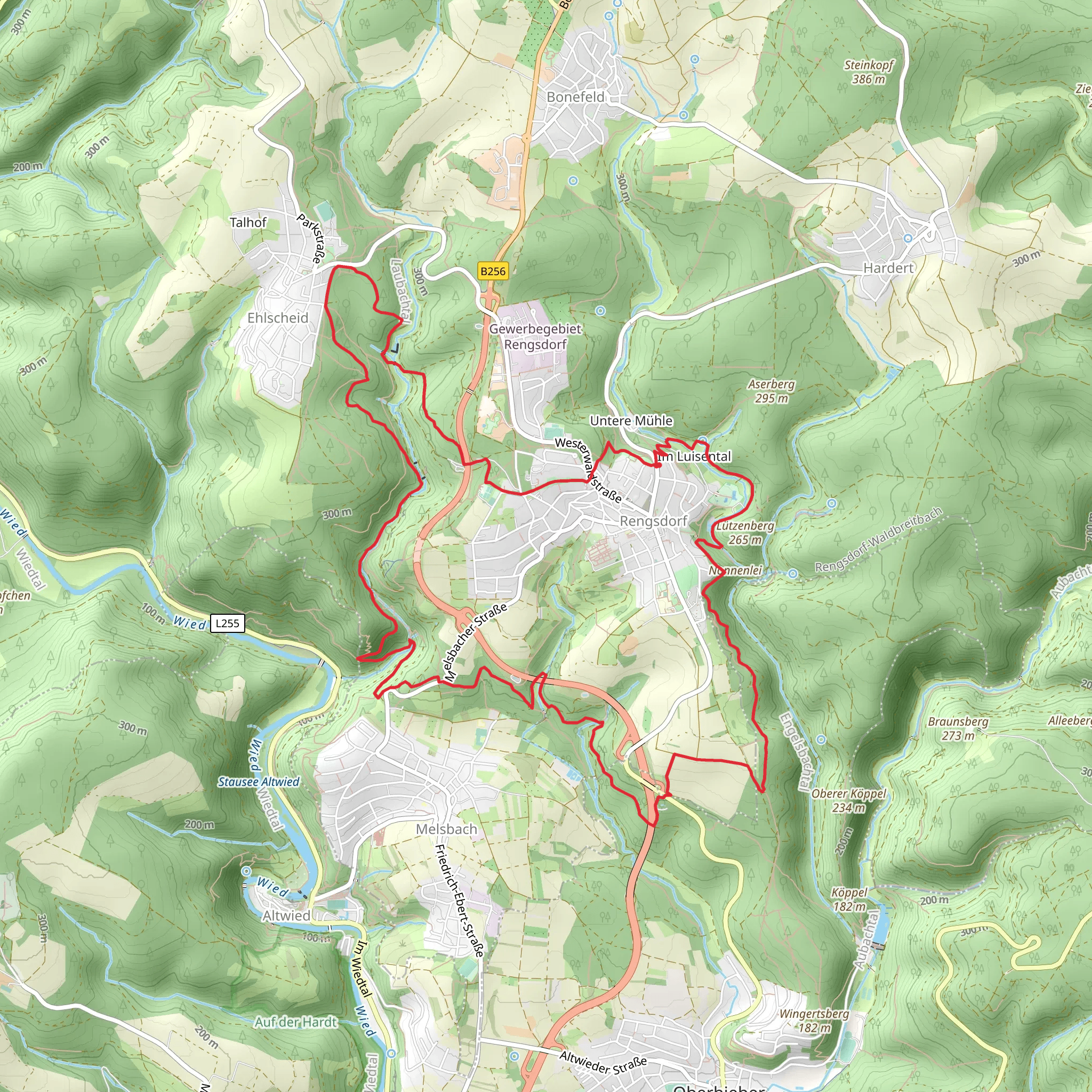 Waeller Tour Klosterweg and Melsbach Loop mobile static map