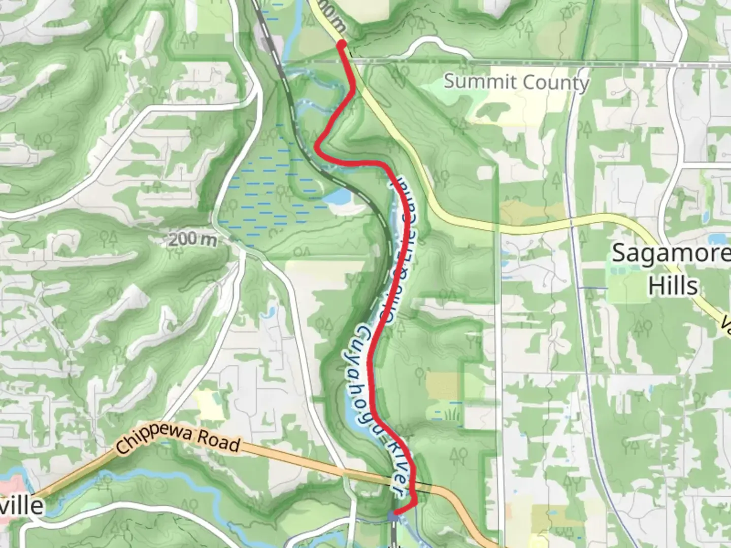 An image depicting the trail Station Road Bridge via Ohio and Erie Canal Towpath Trail and its surrounding area.