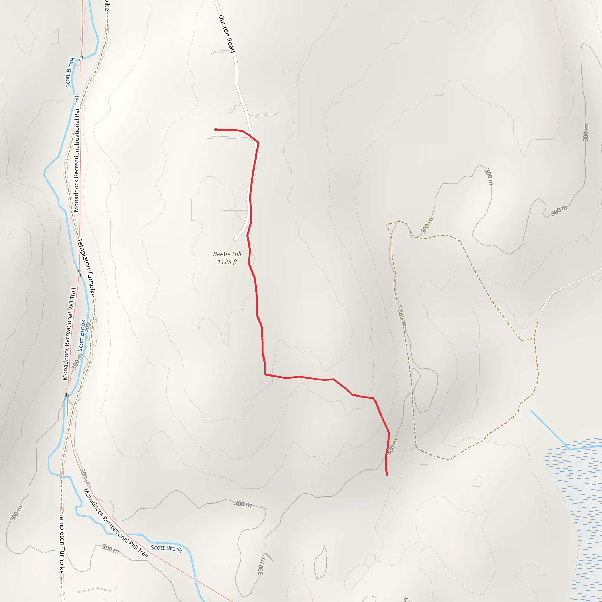 Beebe Hill Trail mobile static map