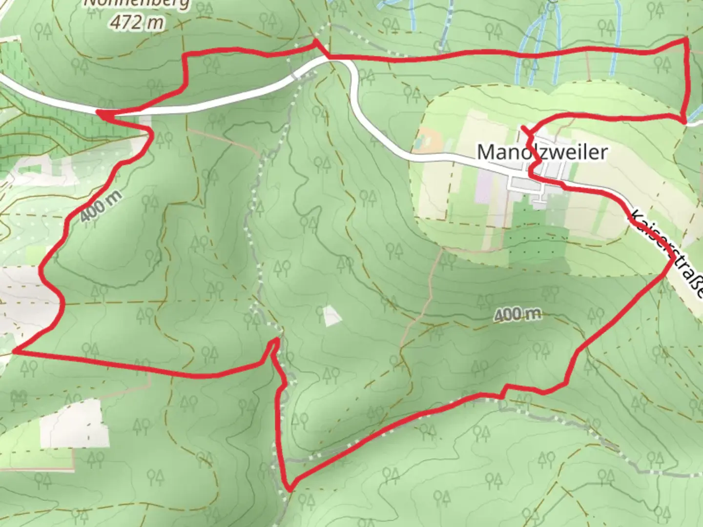 An image depicting the trail Remstalweg and Buchhaldenwasensträßchen Loop and its surrounding area.