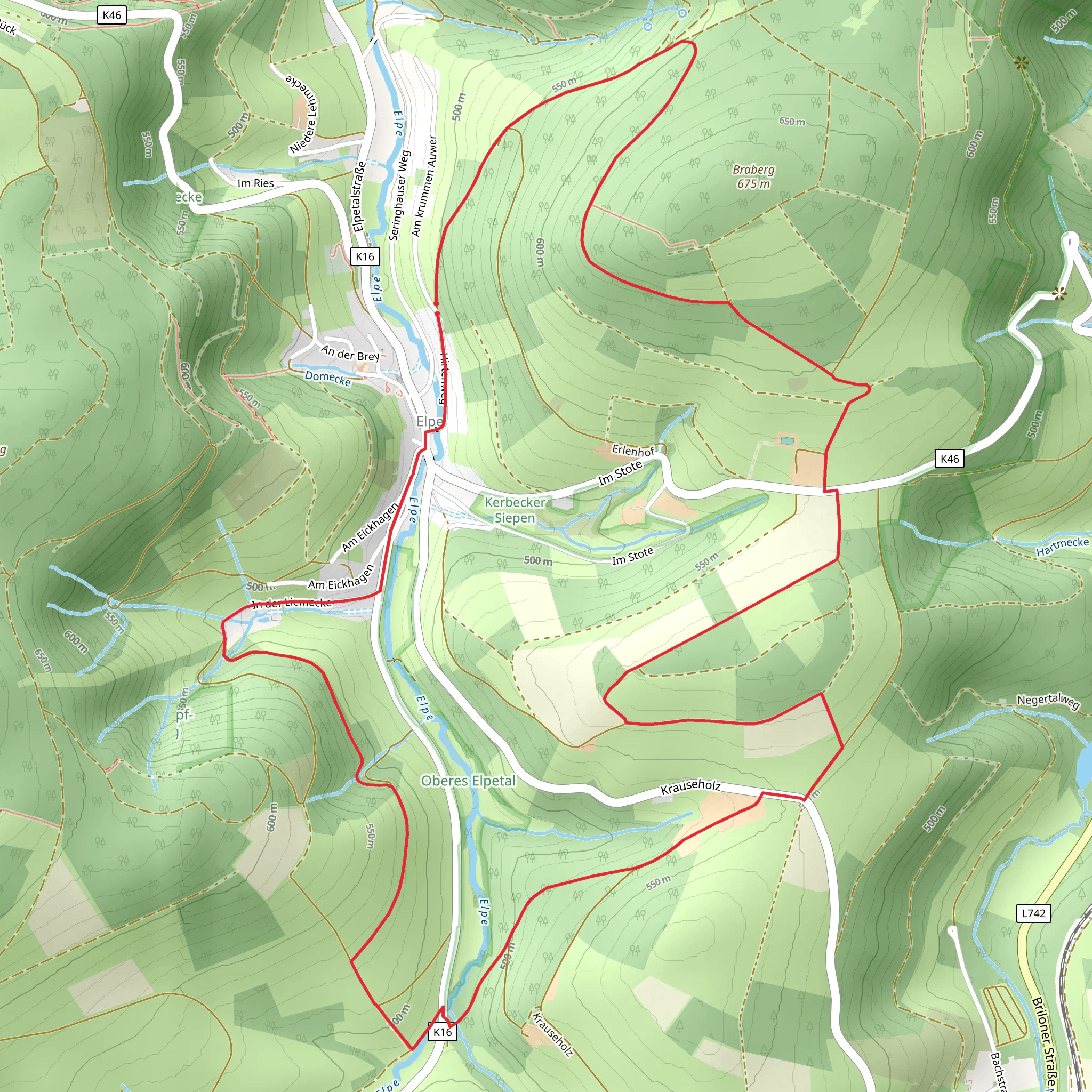 Elpe Rundweg E1 mobile static map