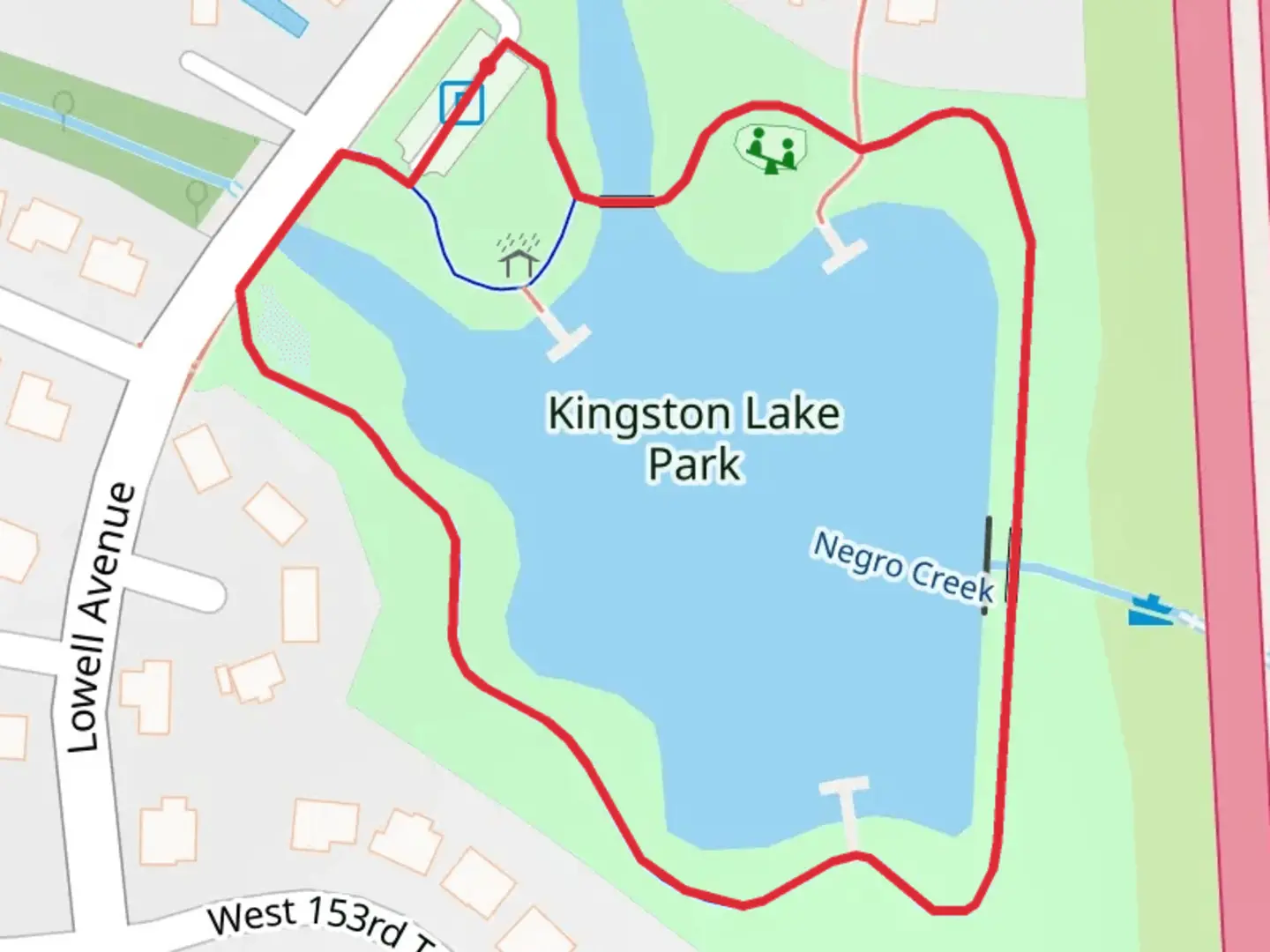An image depicting the trail Kingston Lake Loop and its surrounding area.