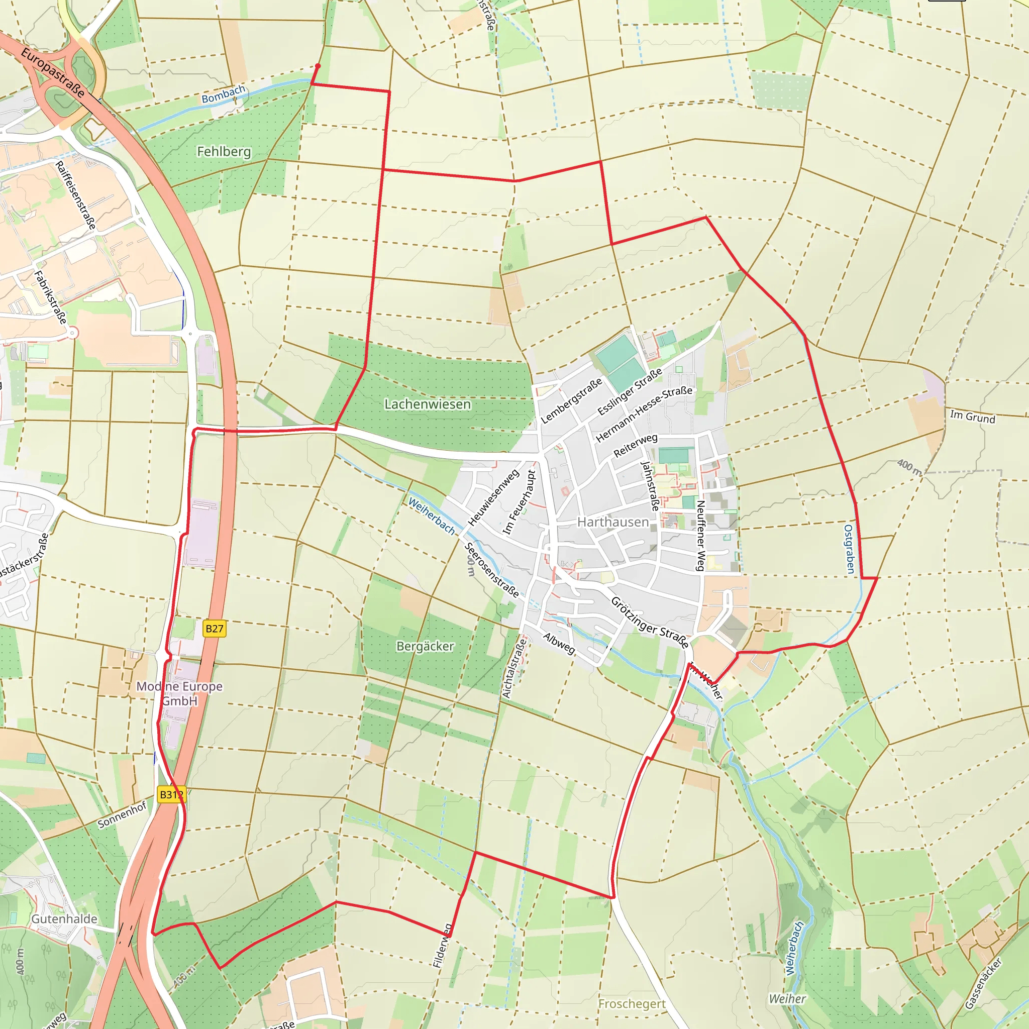 Harthausen Loop - Filderstadt mobile static map