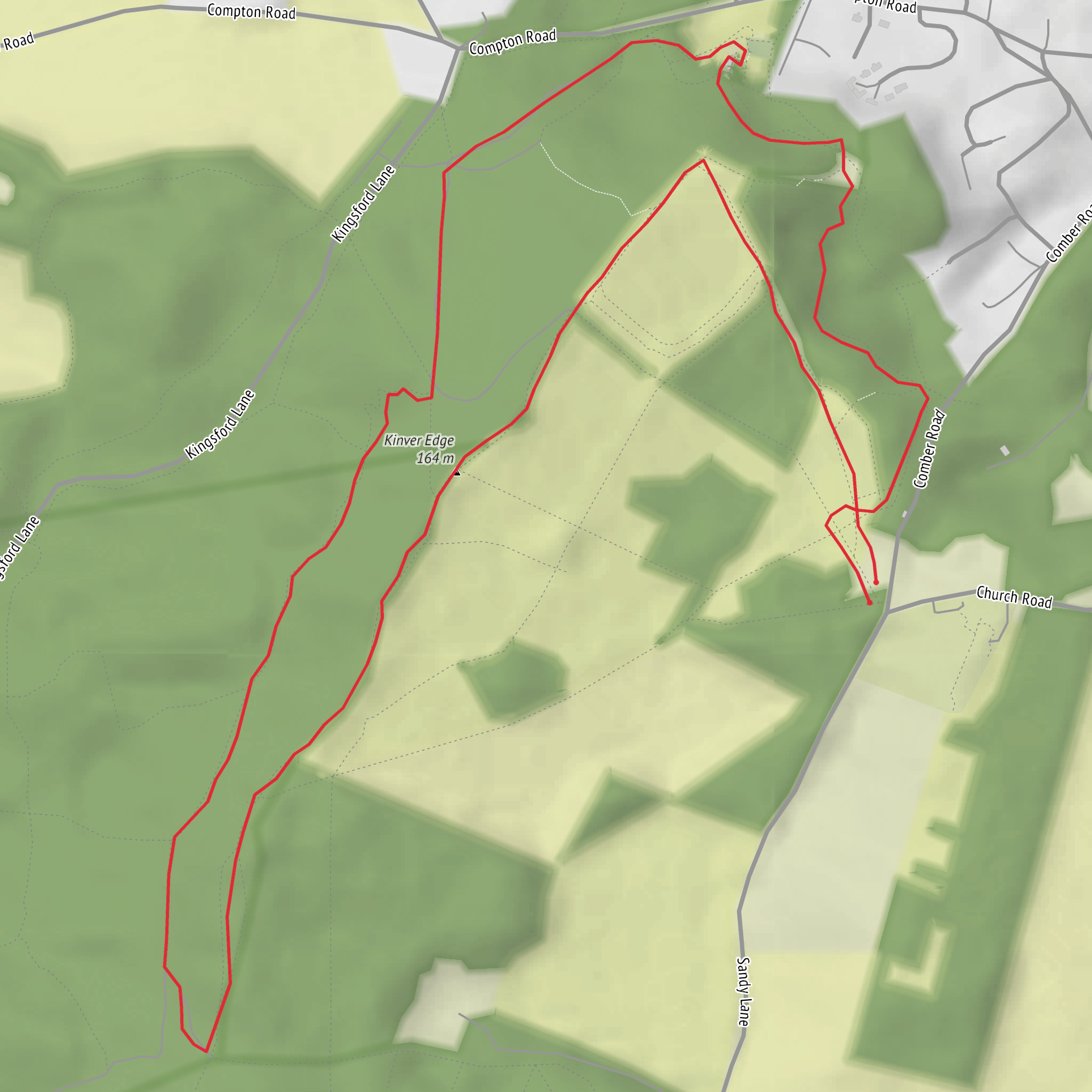 Holy Austin Rock, Nanny's Rock and Kinver Edge and Comber Loop mobile static map