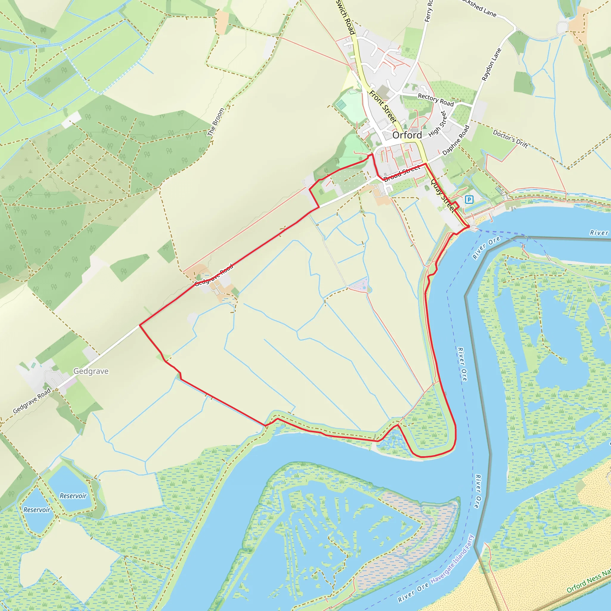 River Ore in Orford mobile static map