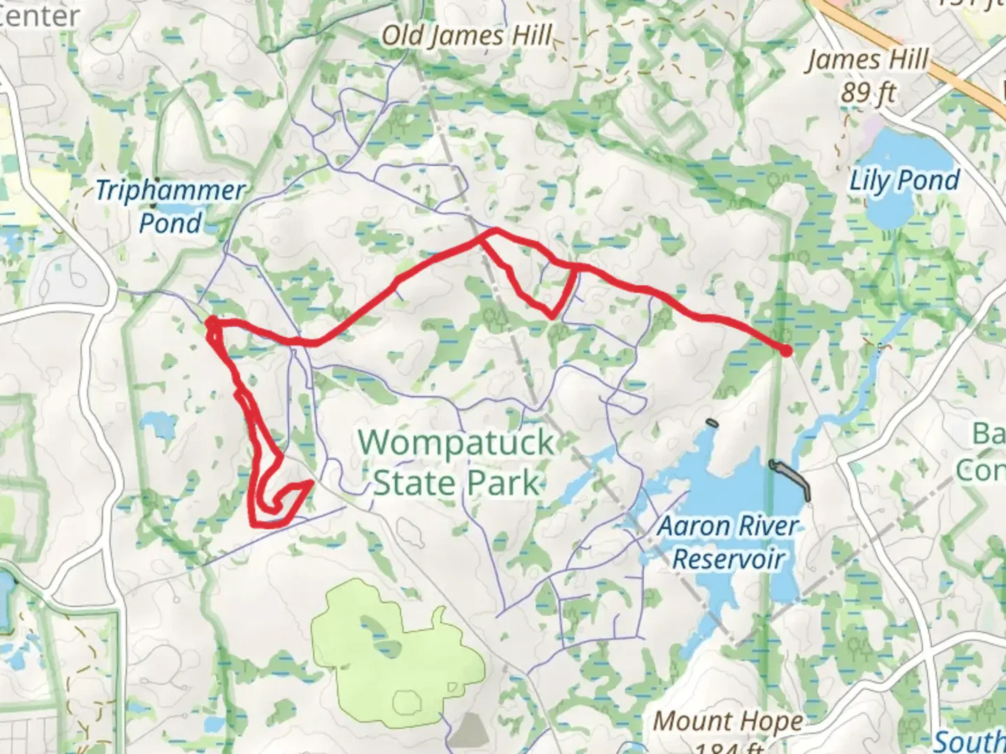 An image depicting the trail Accord Brook via Doane Street and its surrounding area.