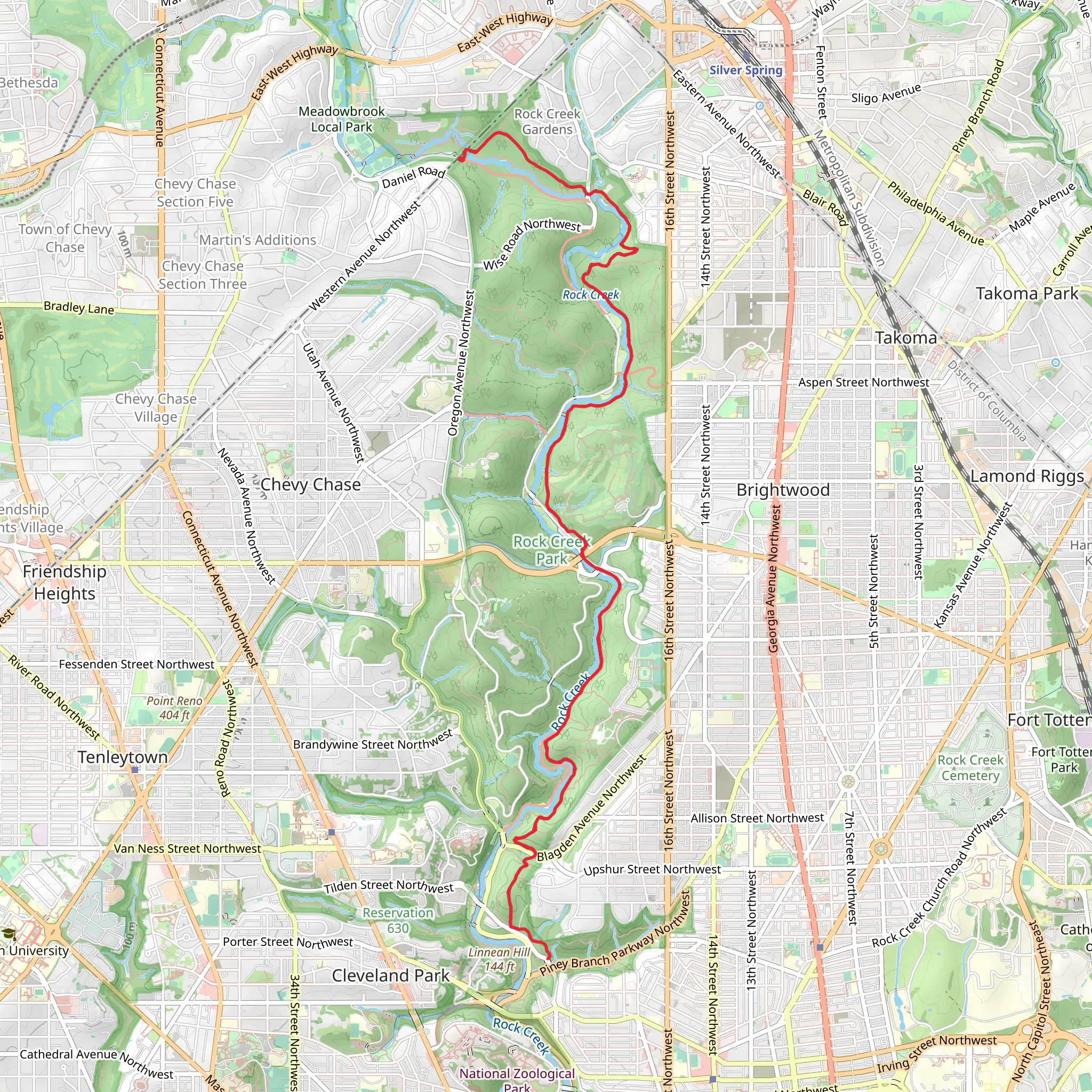 Rock Creek via Valley Trail mobile static map