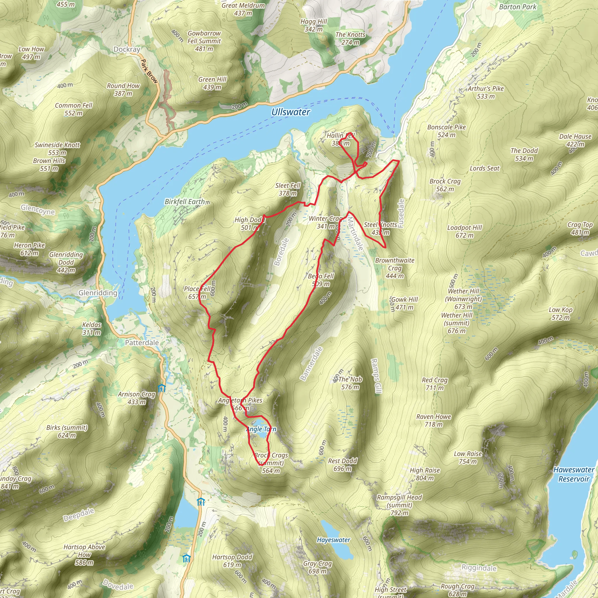 The Western Martindale Fells mobile static map