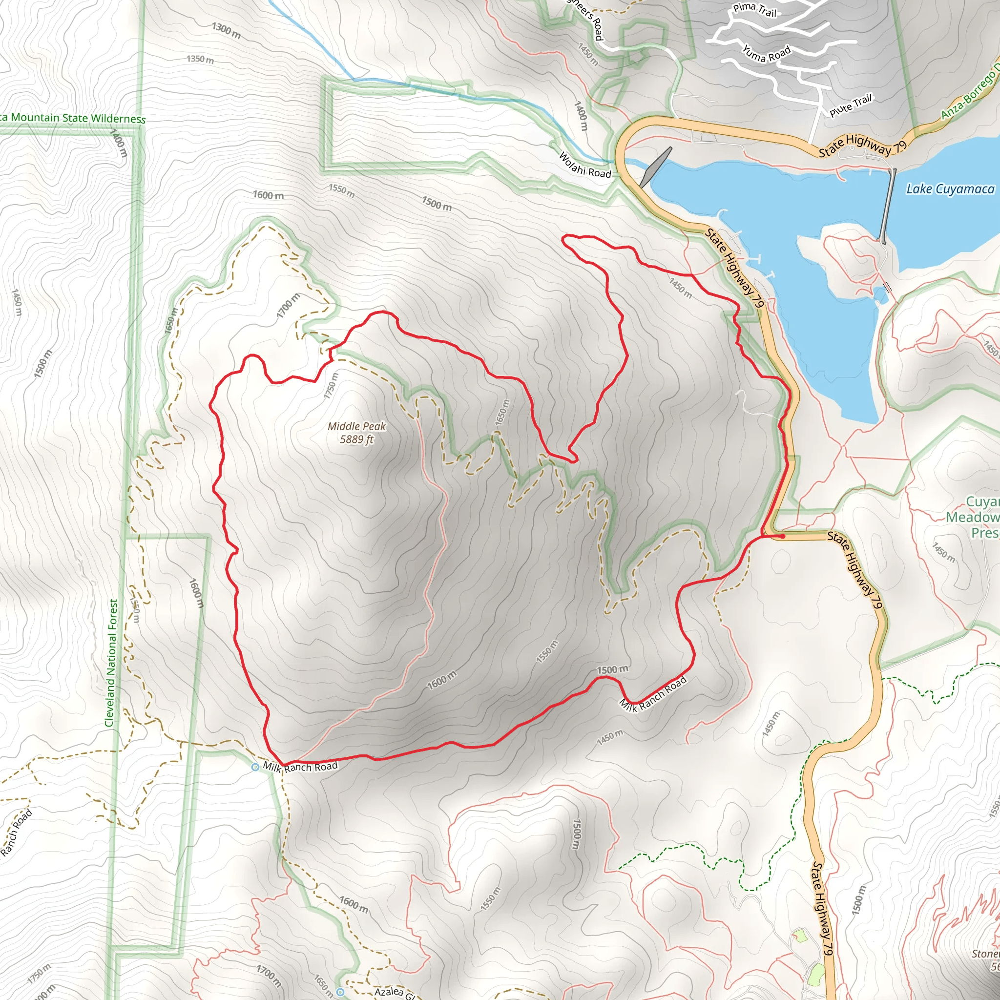 Black Oak Loop Trail mobile static map