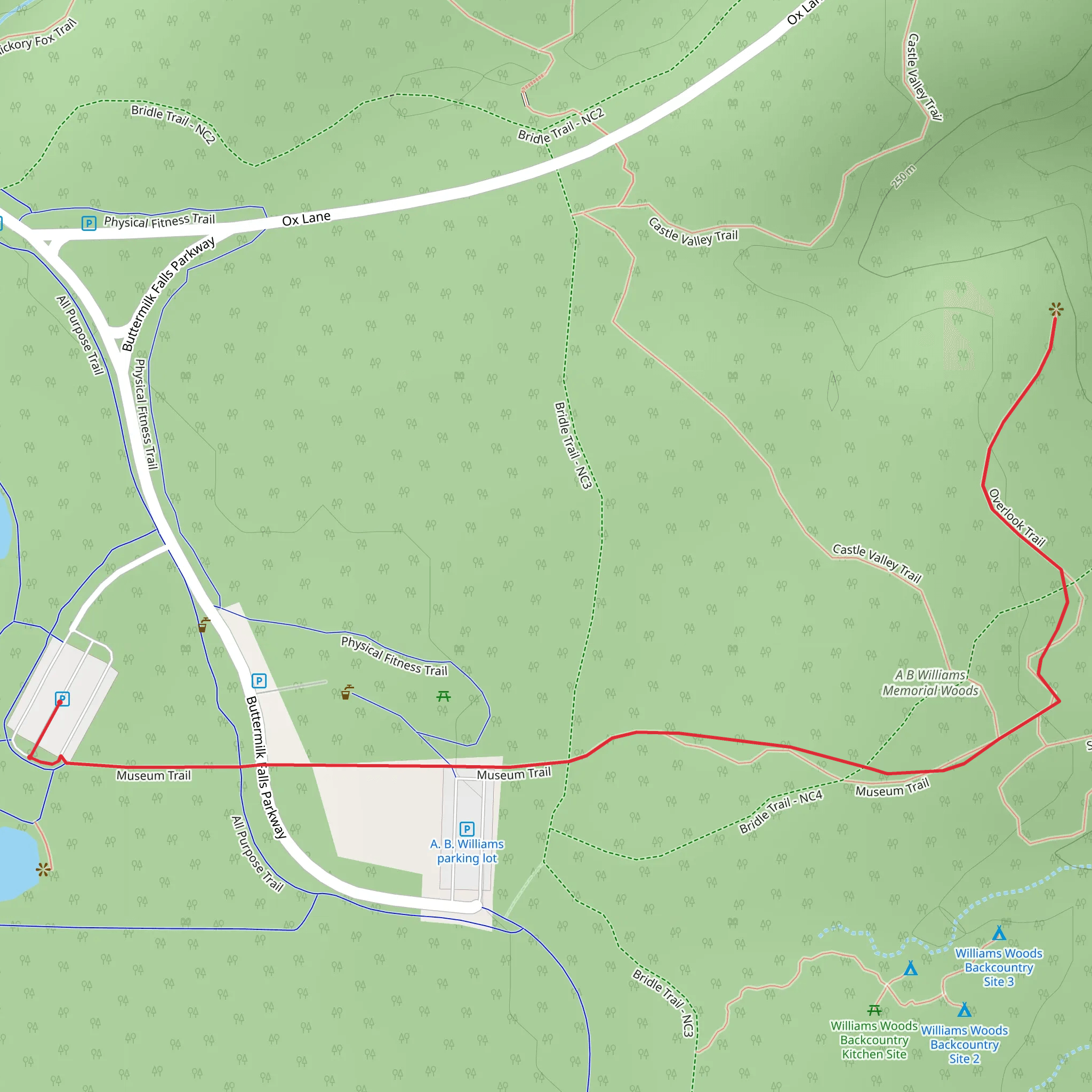 Museum Trail and Overlook Trail mobile static map