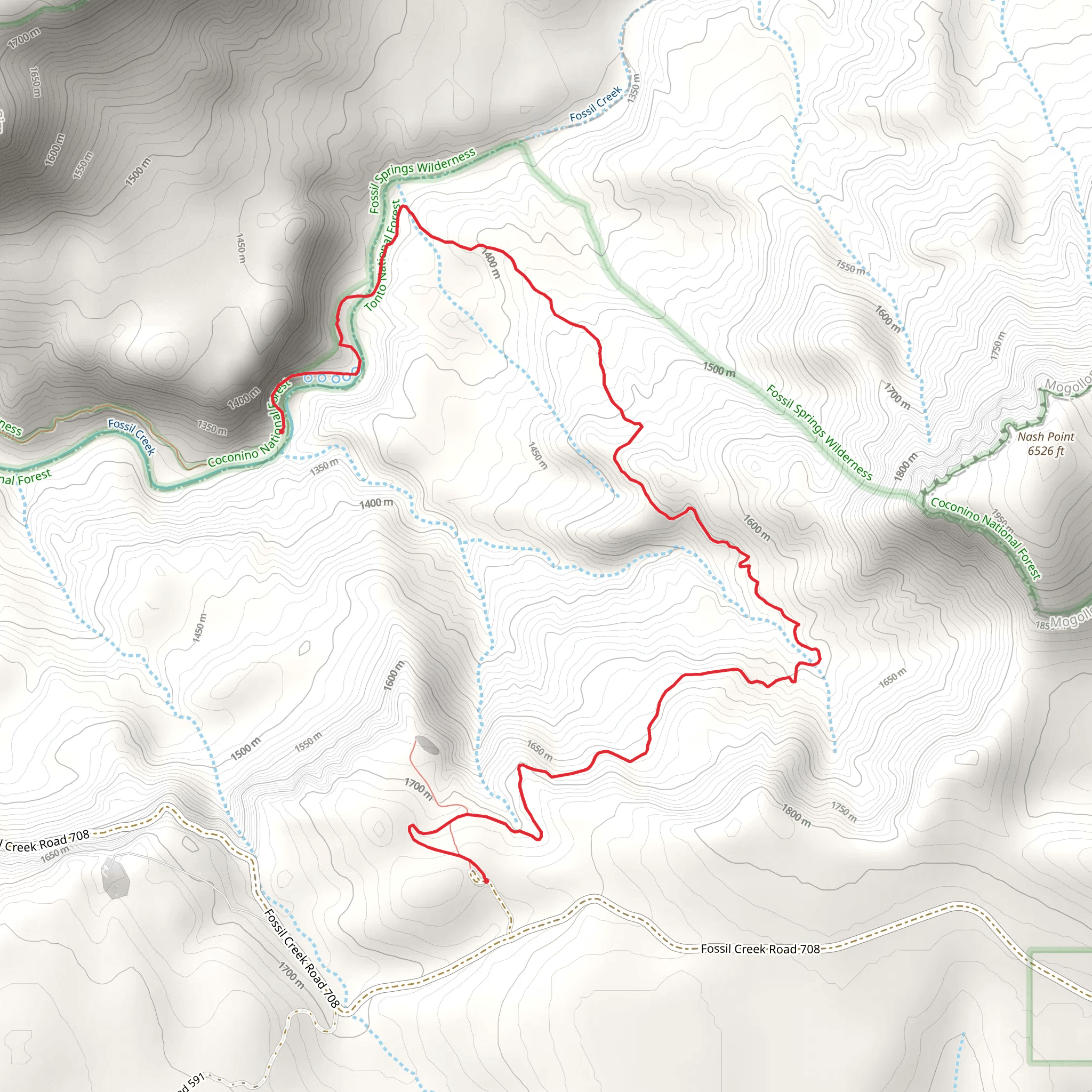 Bob Bear Trail - Fossil Creek Road 708 mobile static map