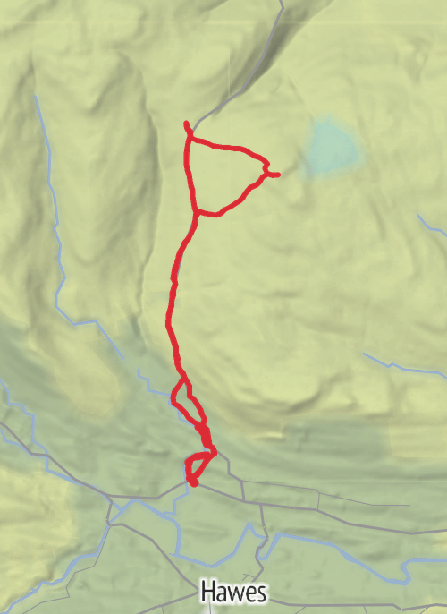 Hike on Great Shunner Fell and Lovely Seat mobile static map