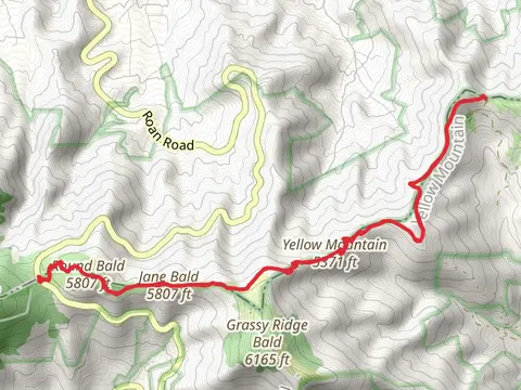 Round Bald, Jane Bald and Yellow Mountain