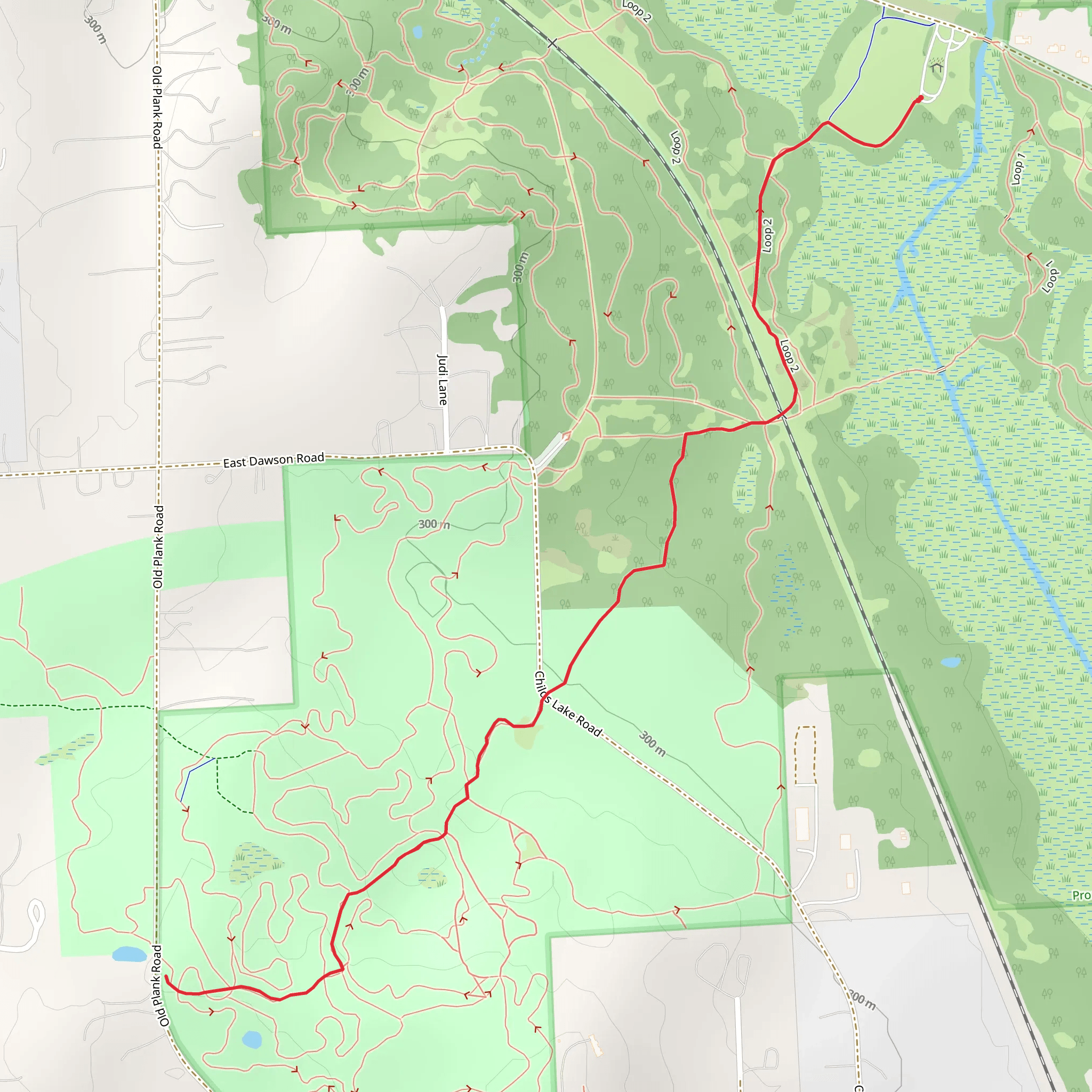 Chief Pontiac Hiking Trail from Garden Road mobile static map