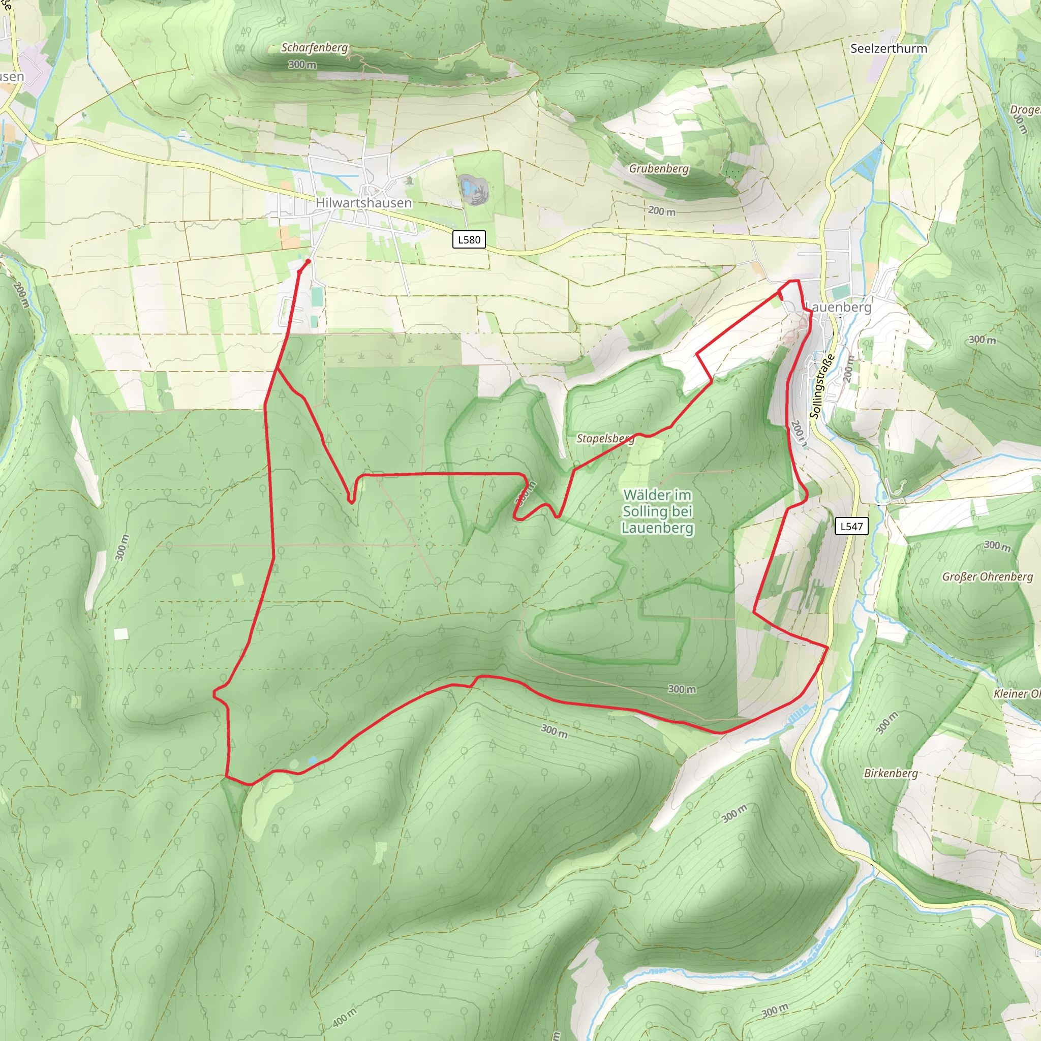 Walder im Solling bei Lauenberg Loop mobile static map