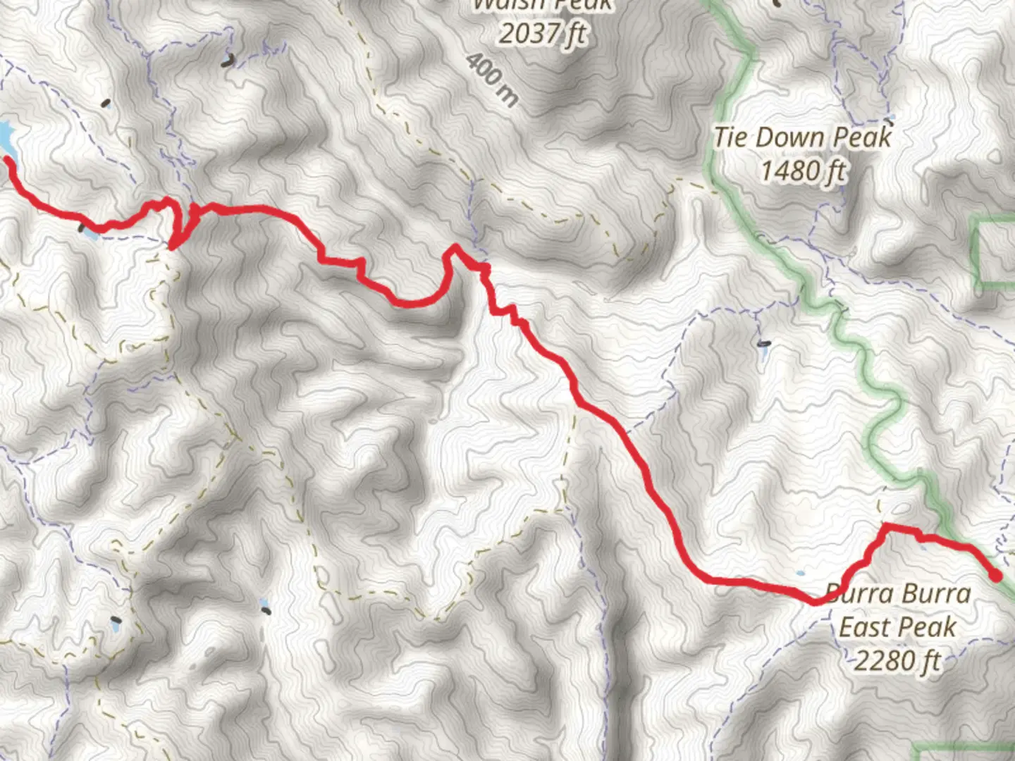 An image depicting the trail Dowdy Ranch - Walsh Trail and its surrounding area.