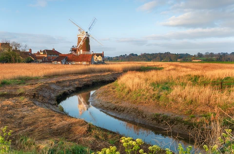 Cley Windmill, Mean Low Water and Salthouse Marshes