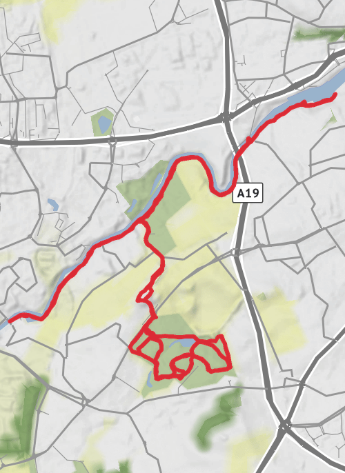 River Wear, Herrington Country Park Circular mobile static map