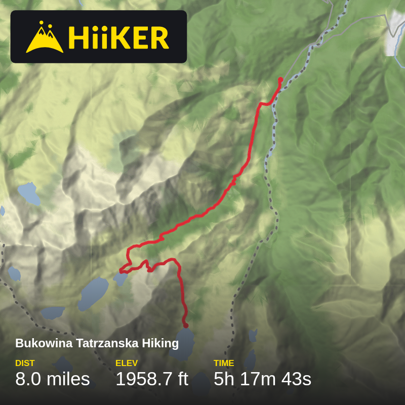 A map preview of the recording Bukowina Tatrzanska Hiking.
