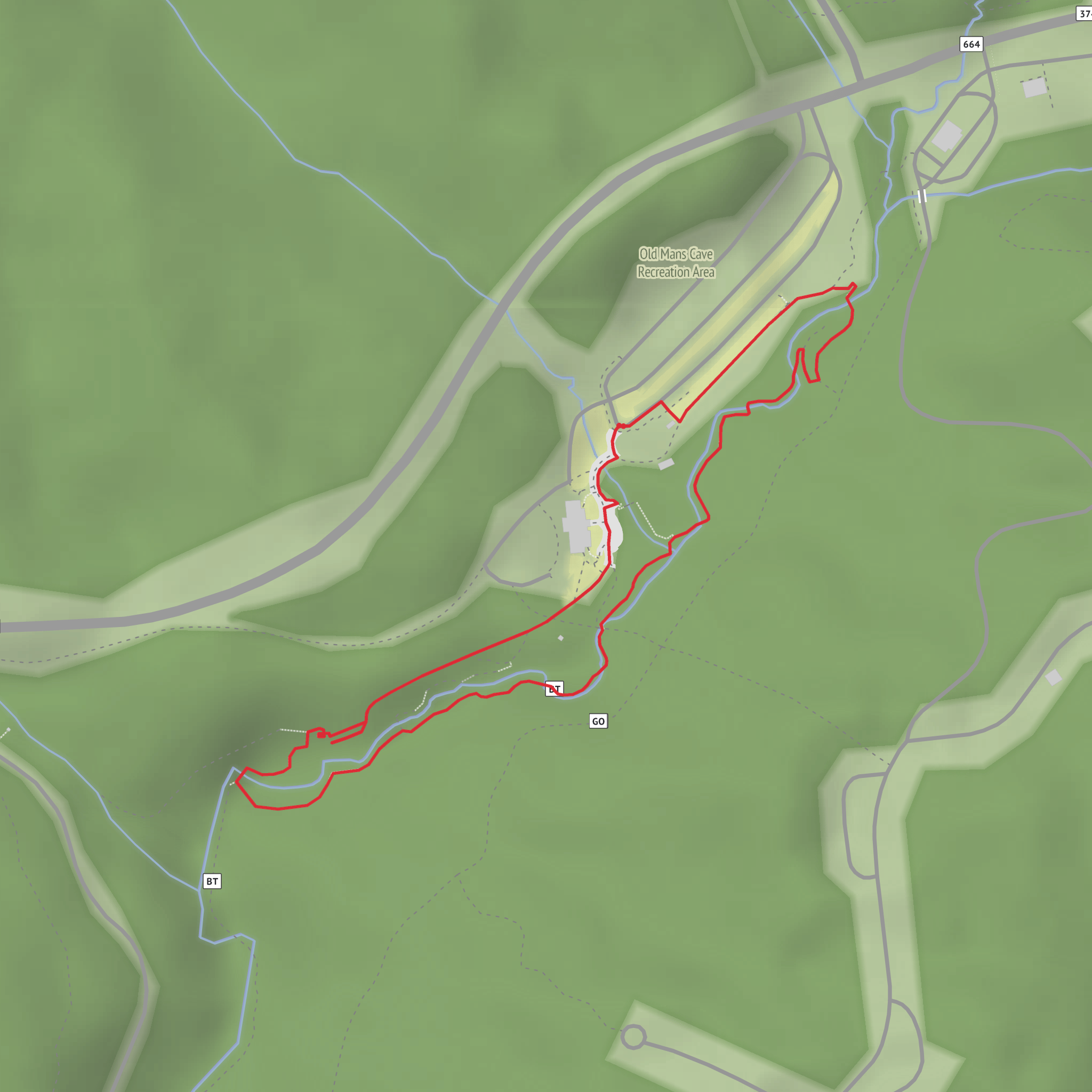 Lower Falls and Upper Falls via Buckeye Trail mobile static map