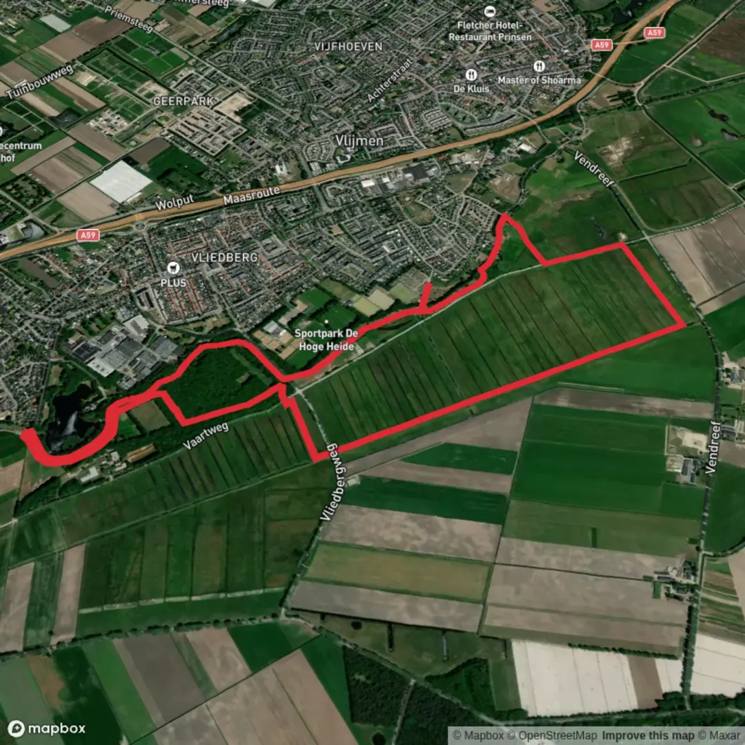 An image depicting the trail Vlijmens Ven Loop and its surrounding area.