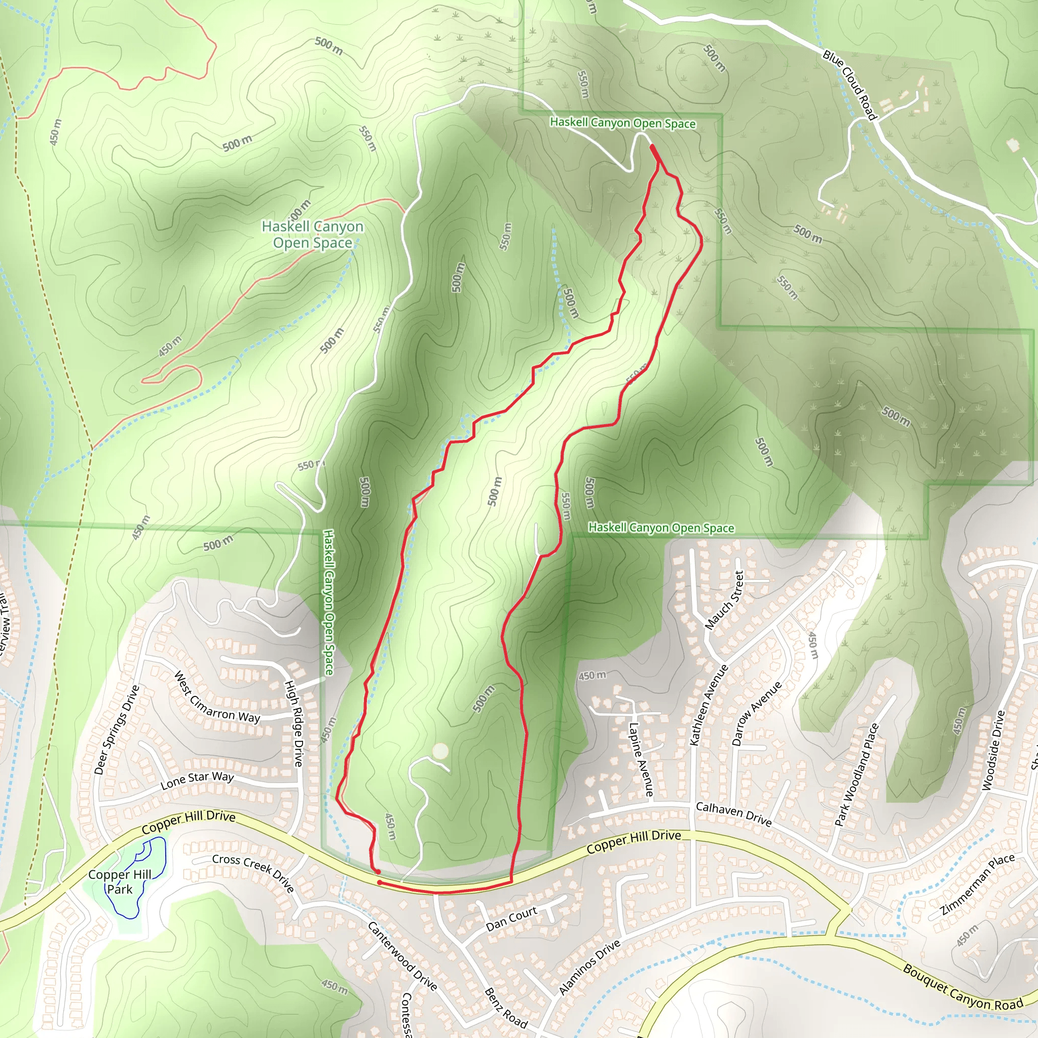 Haskell Canyon Park Loop mobile static map