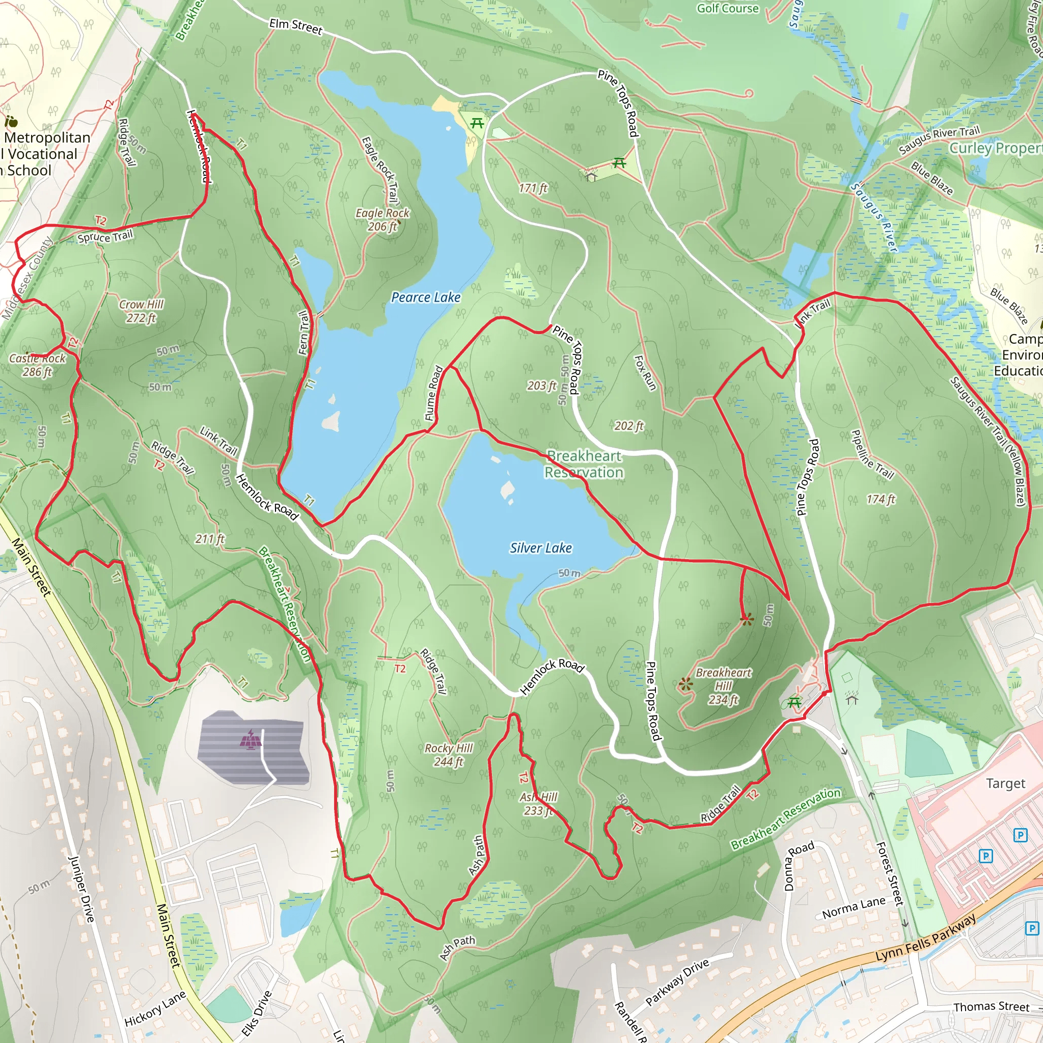 Upper Pond and Pearce Lake Loop mobile static map