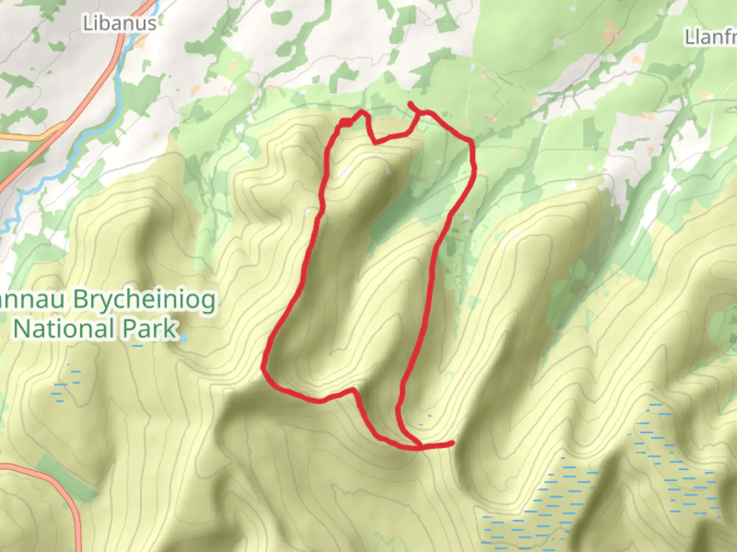An image depicting the trail Pen Y Fan, Cribyn and Fan Y Big and its surrounding area.