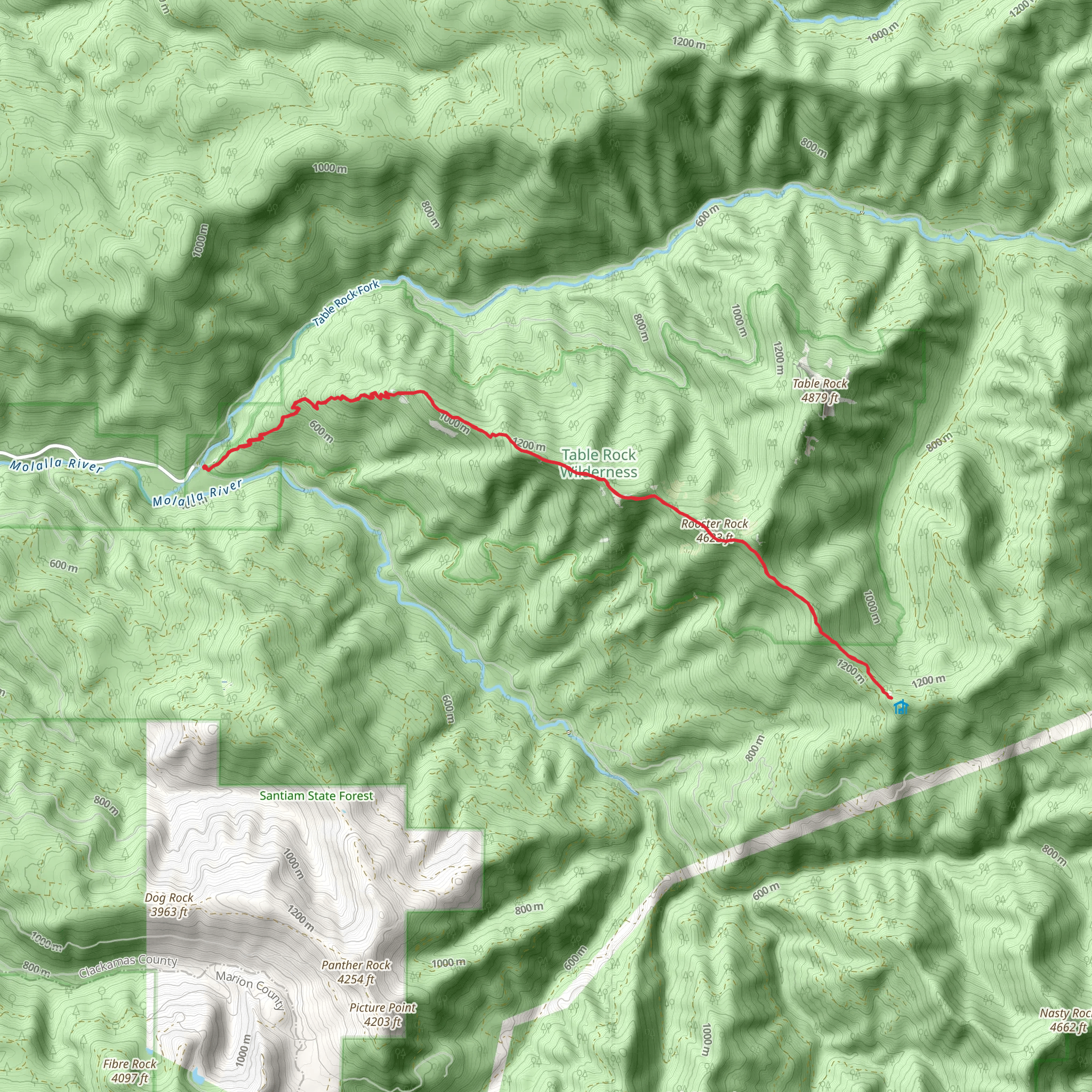 High Ridge Trail Out and Back mobile static map