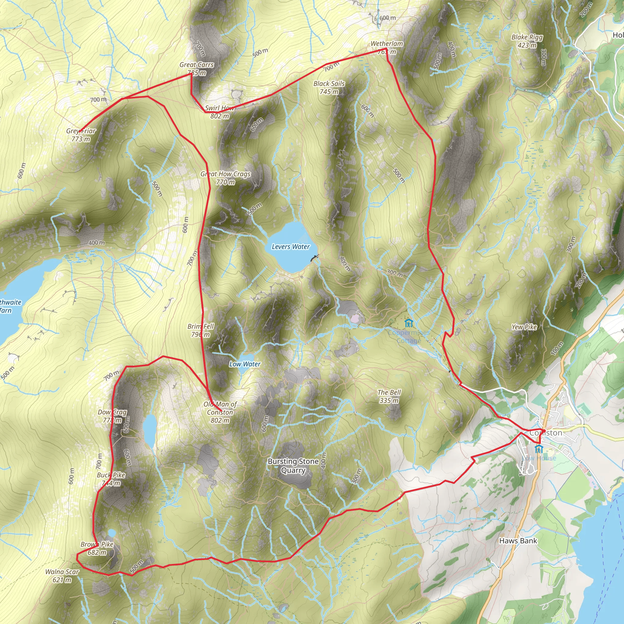 The Coniston Fells mobile static map