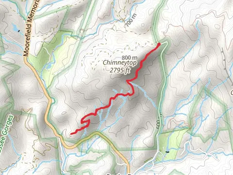 Foothills Trail from Chimneytop Gap
