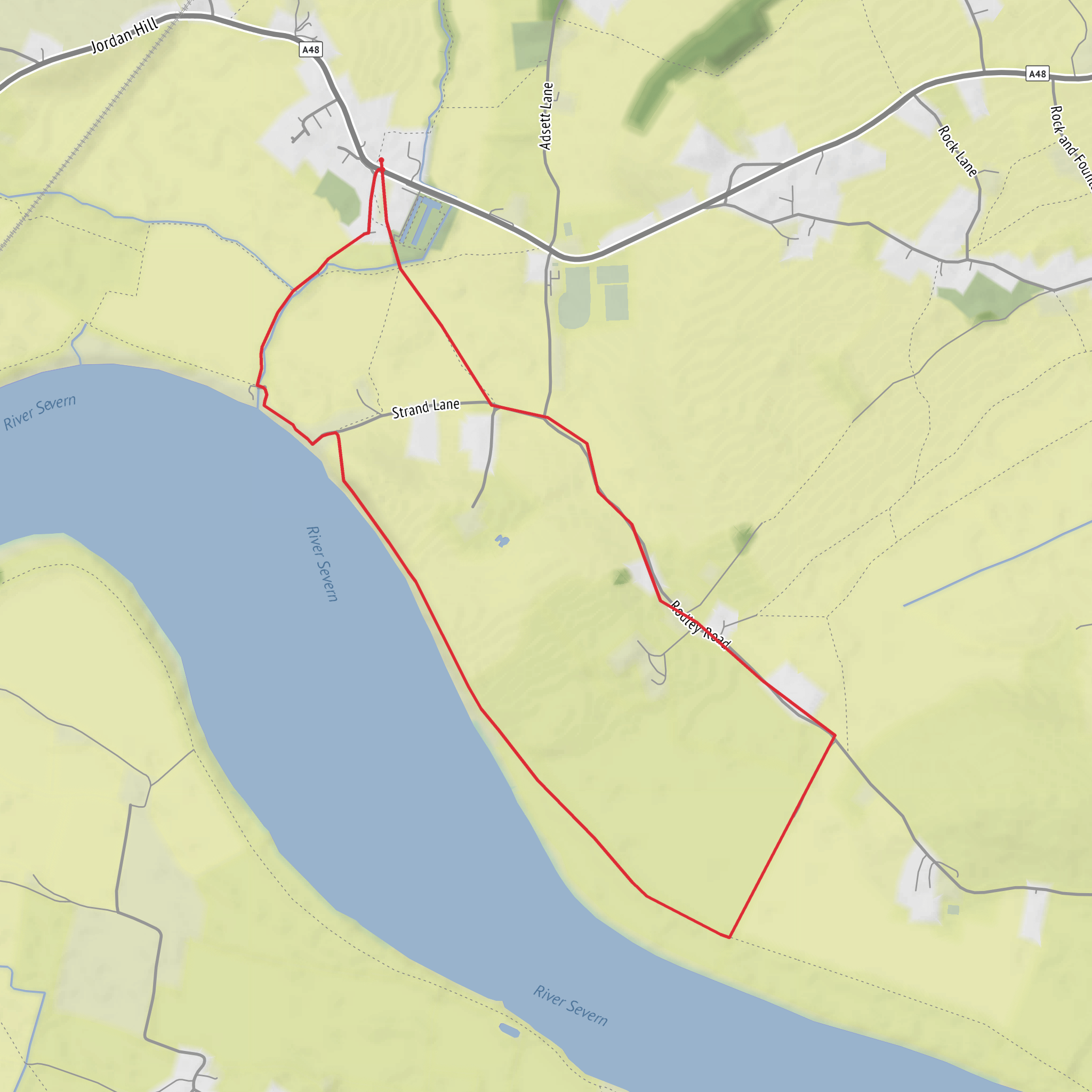 Rodley Loop - short mobile static map