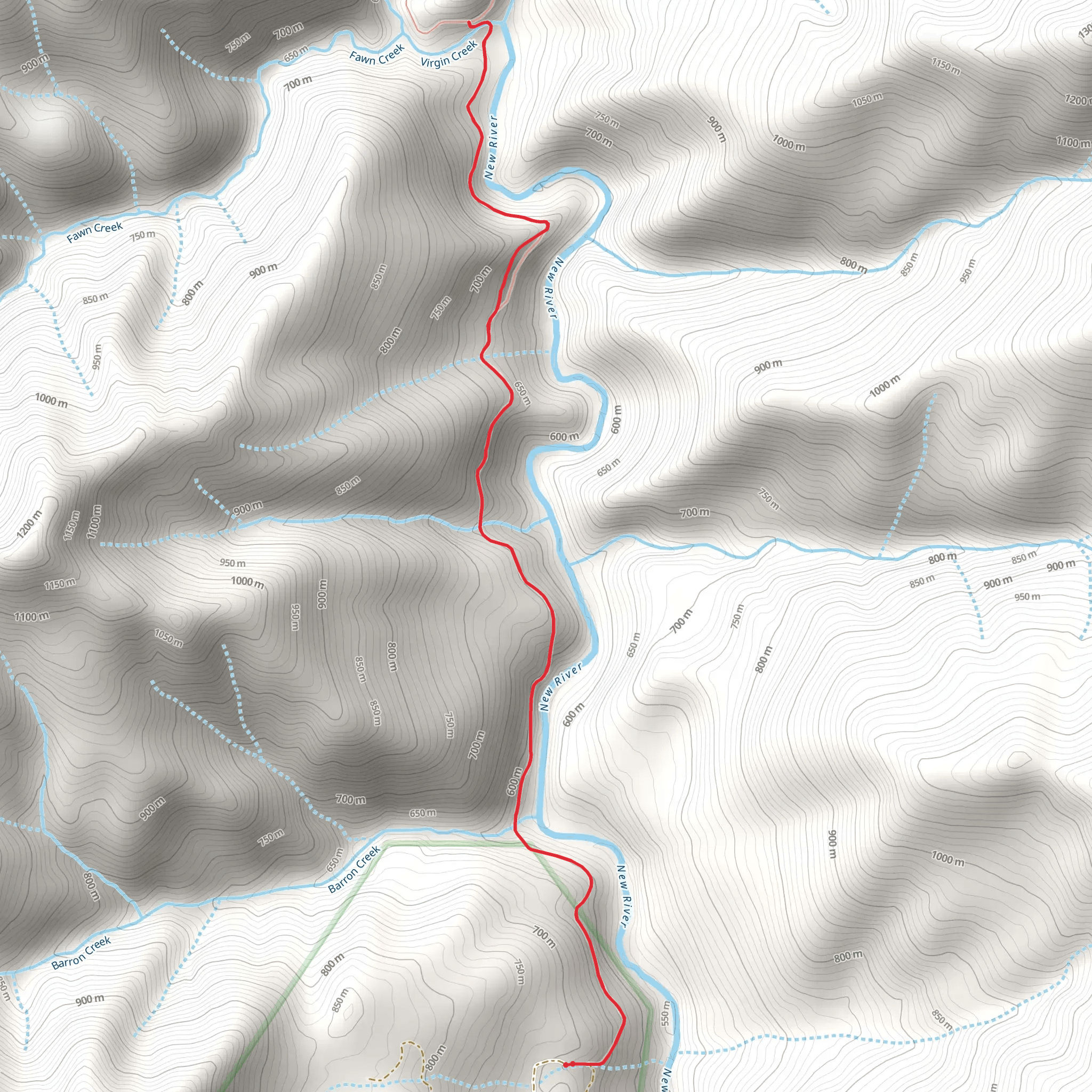 New River Trail mobile static map