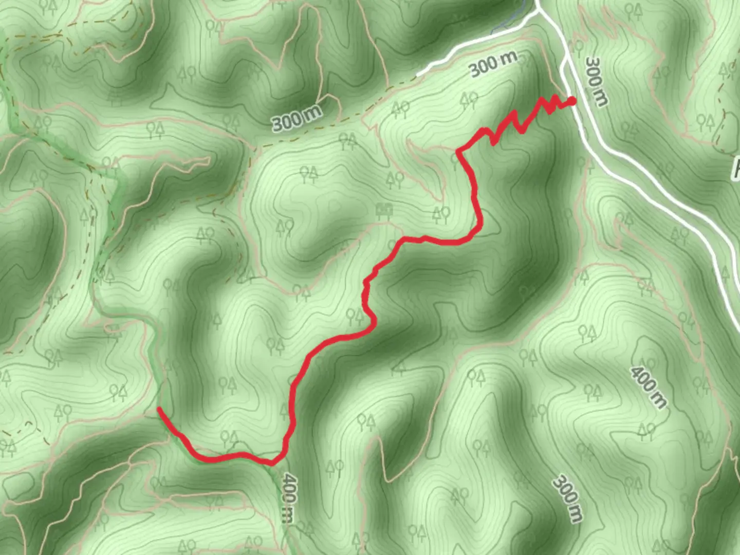 An image depicting the trail Kanawha State Forest and its surrounding area.