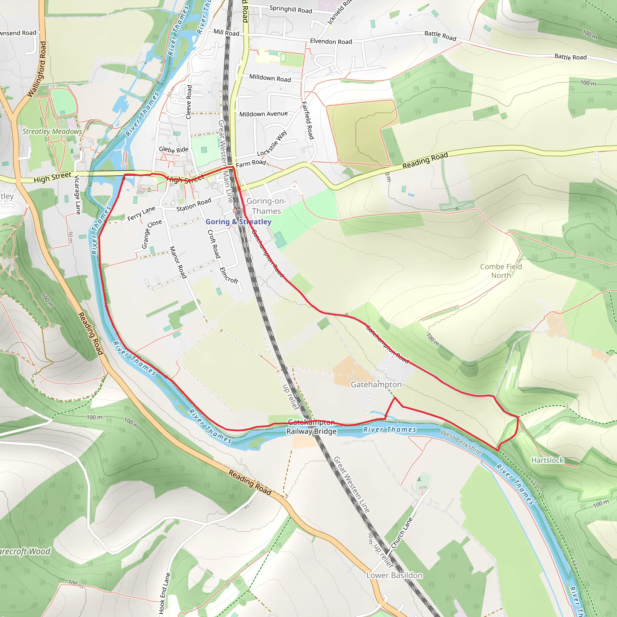 Goring and Streatley Loop mobile static map