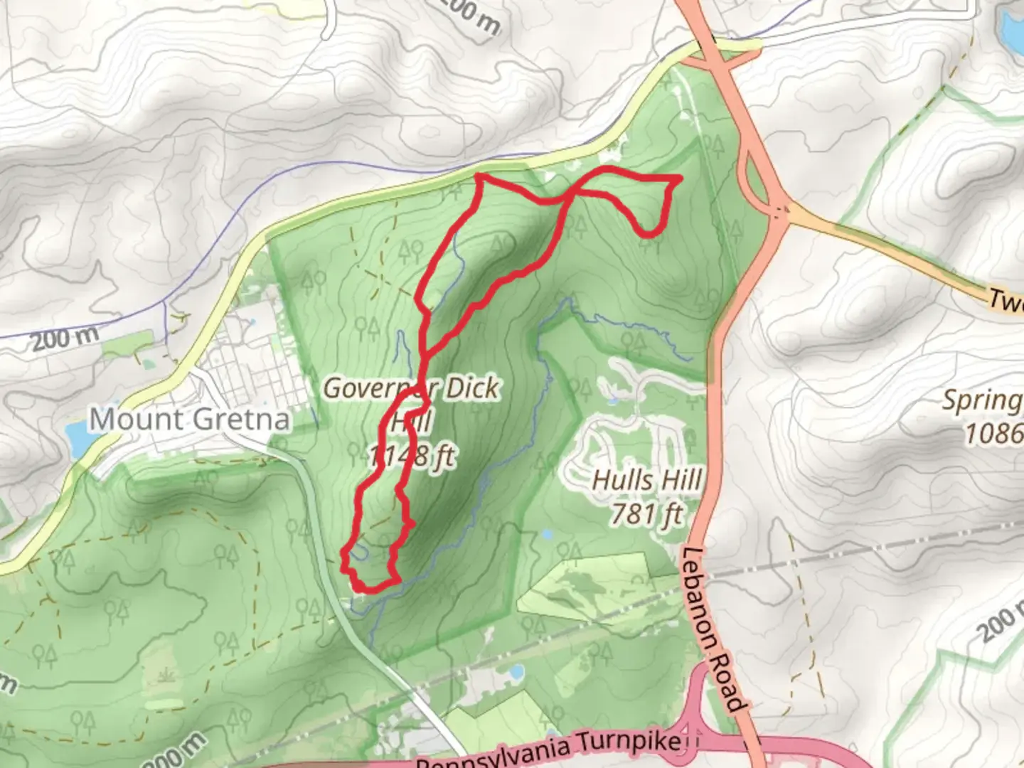 An image depicting the trail Governor D Hill Loop Trail and its surrounding area.