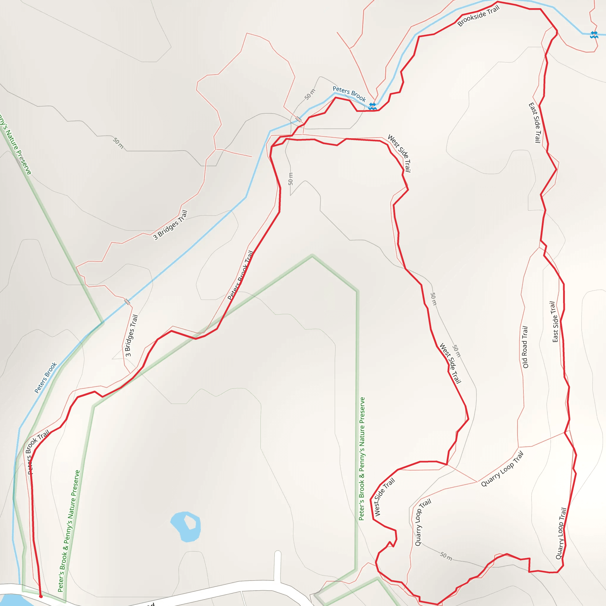 Peters Brook Trail mobile static map