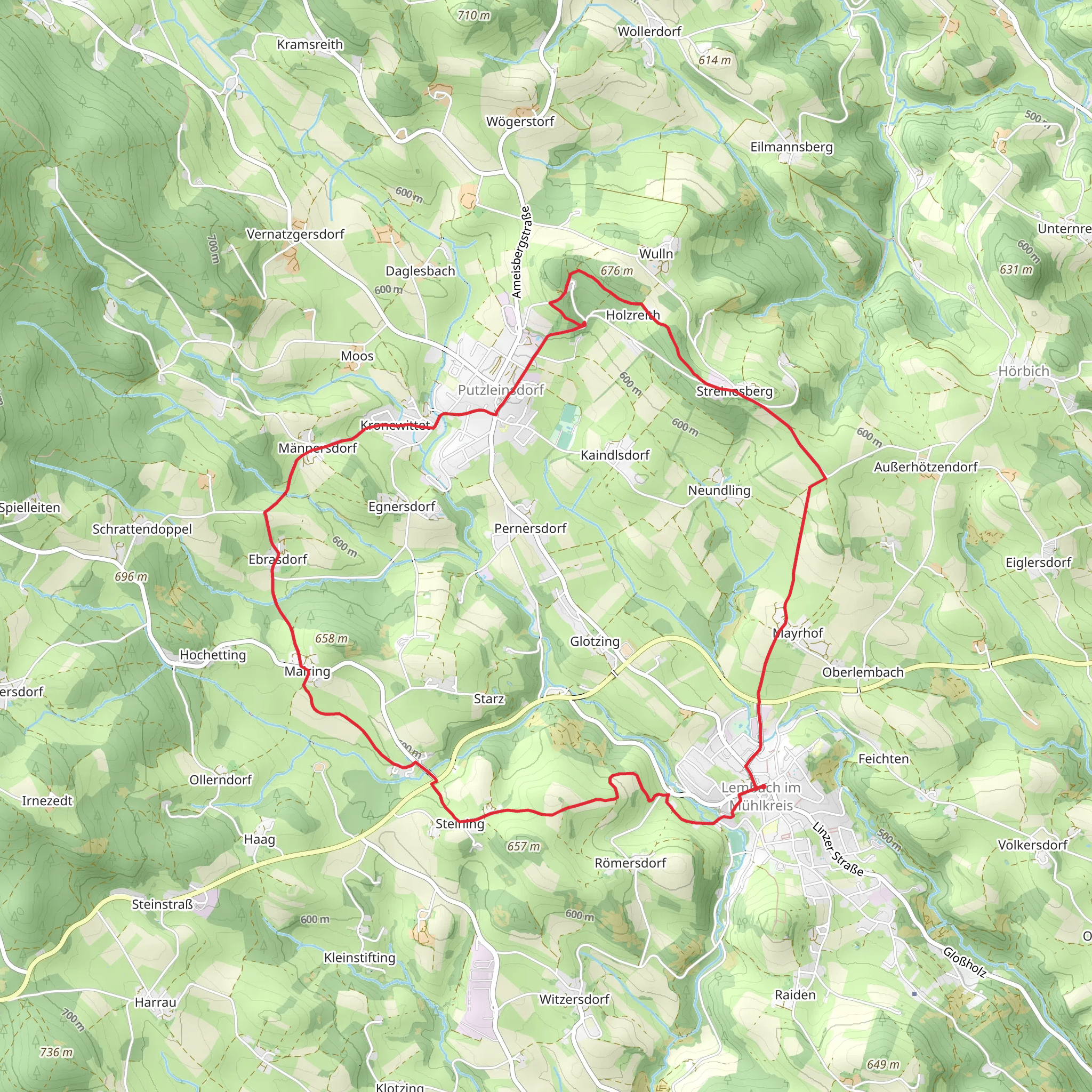 Bründlweg Loop Trail mobile static map