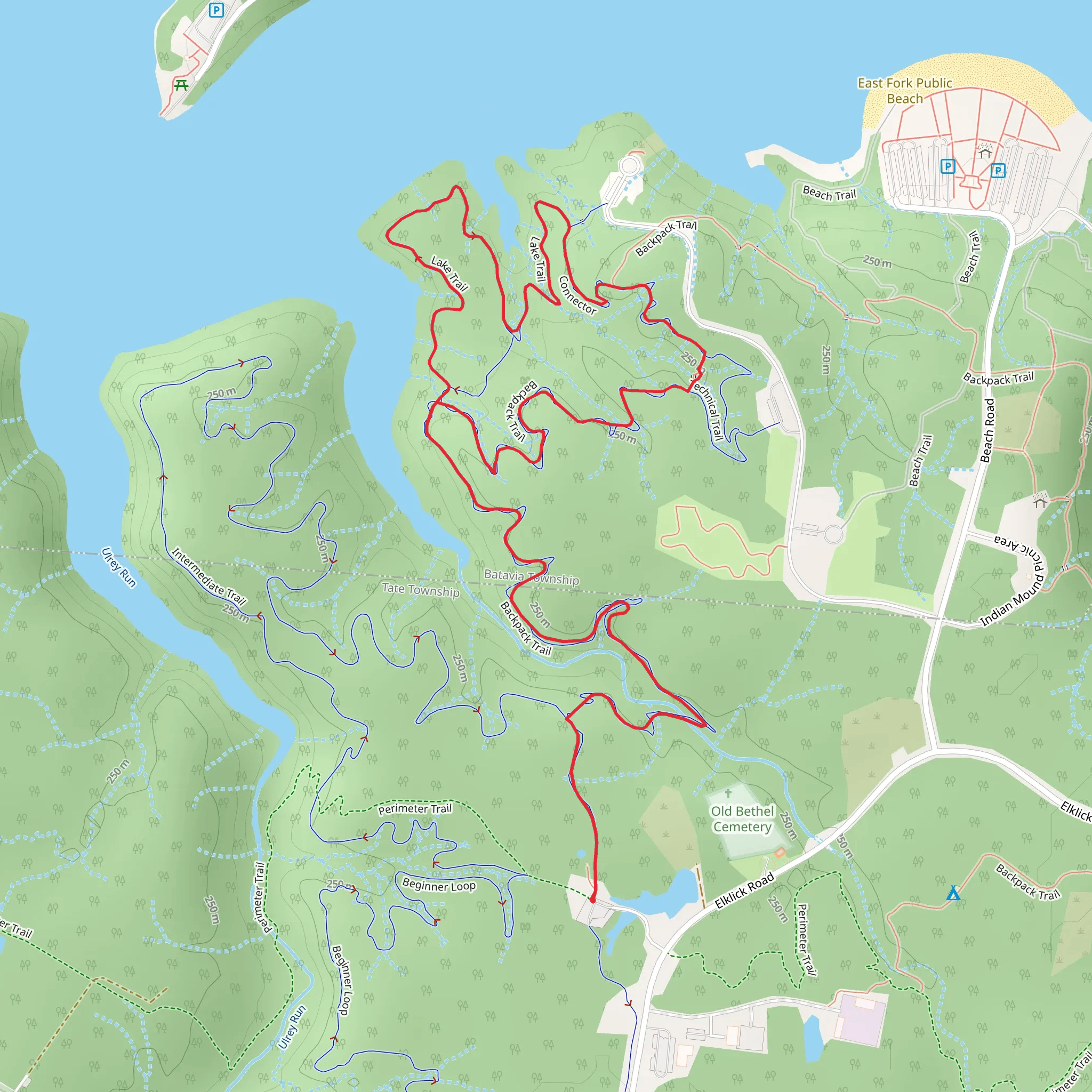 Technical and Lake Loop Trail mobile static map