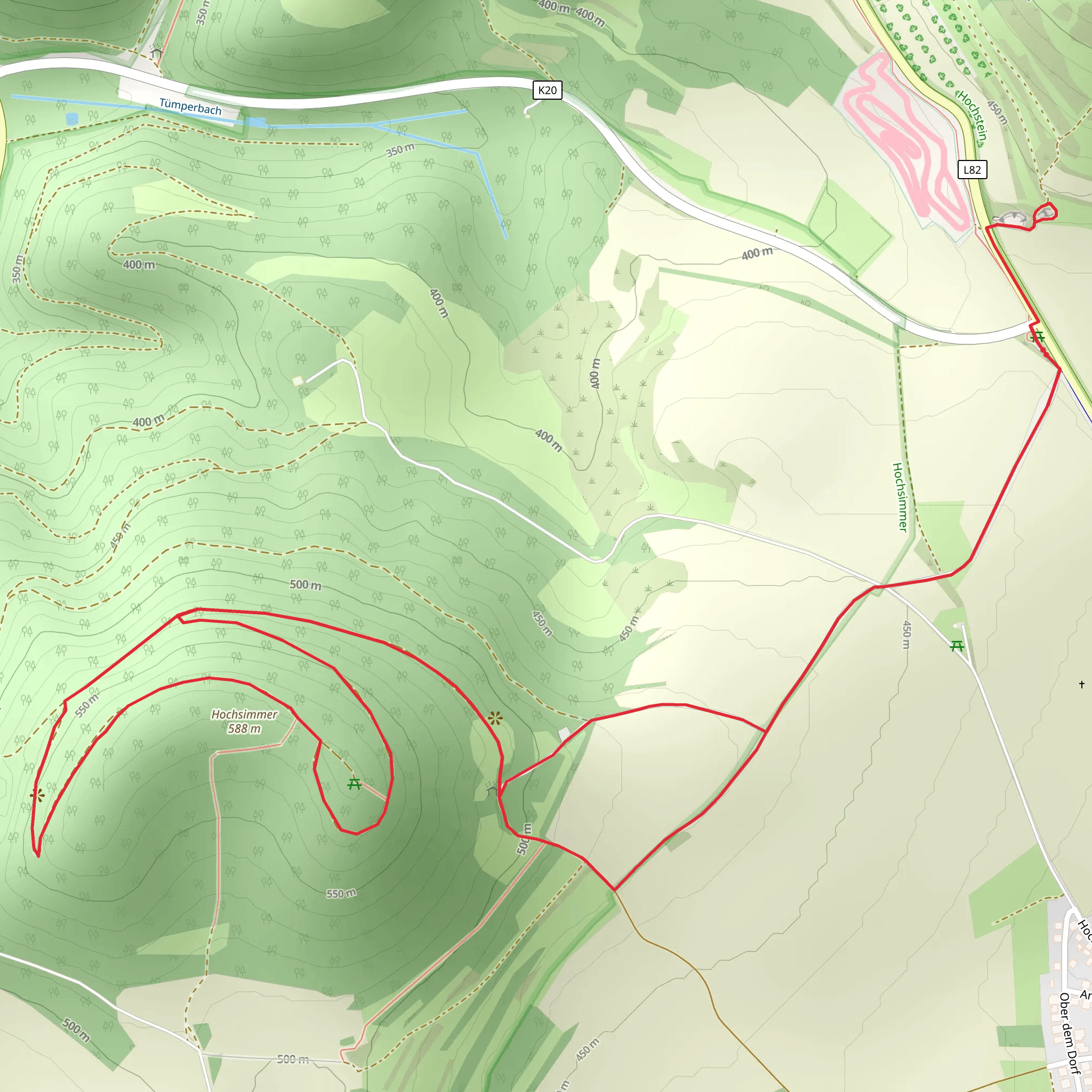 Sandkaul2 and Hochsimmer Loop mobile static map