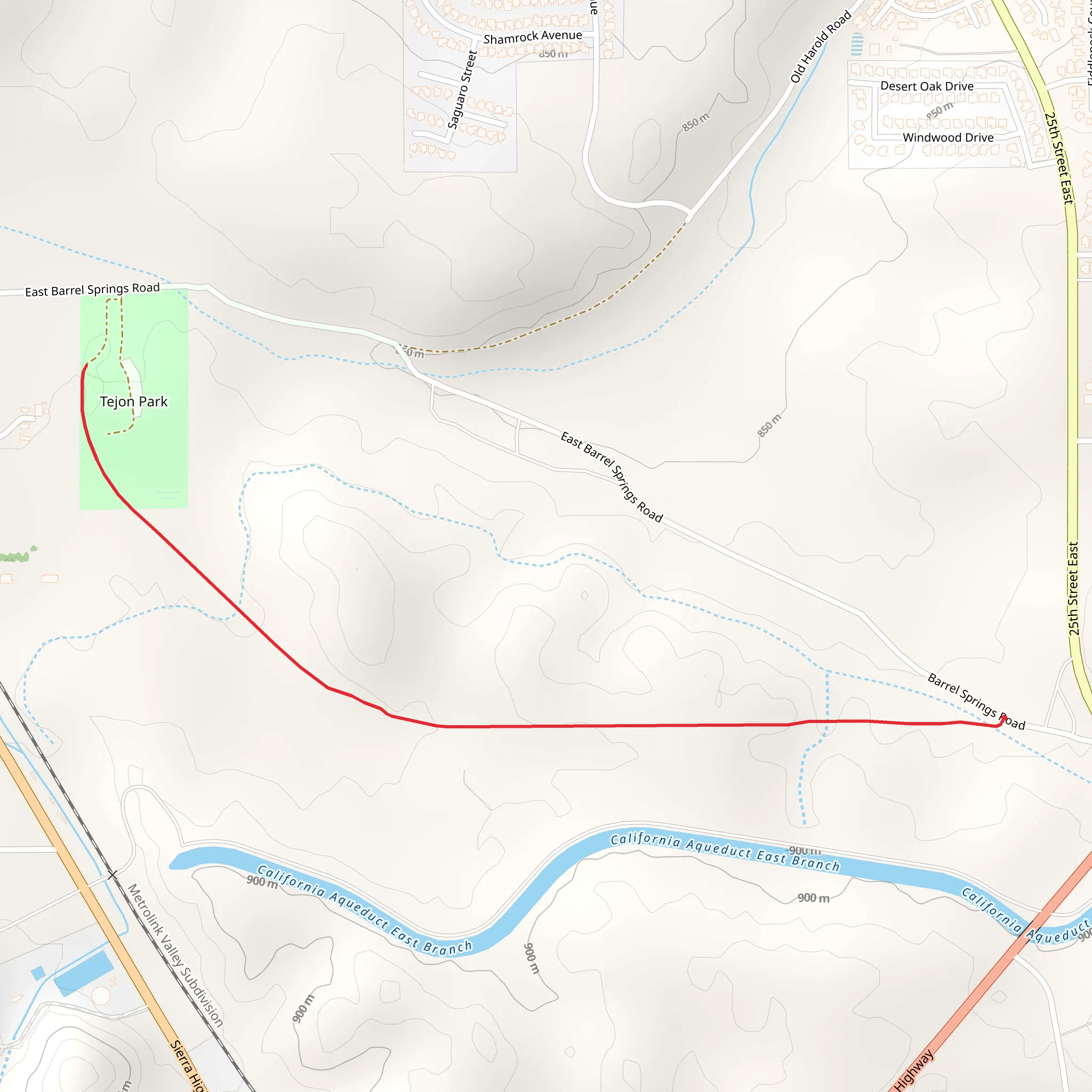 Tejon Park mobile static map