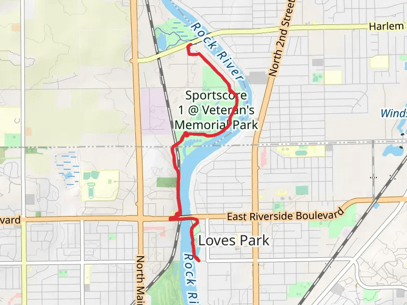 Rock River Recreation Path Out and Back